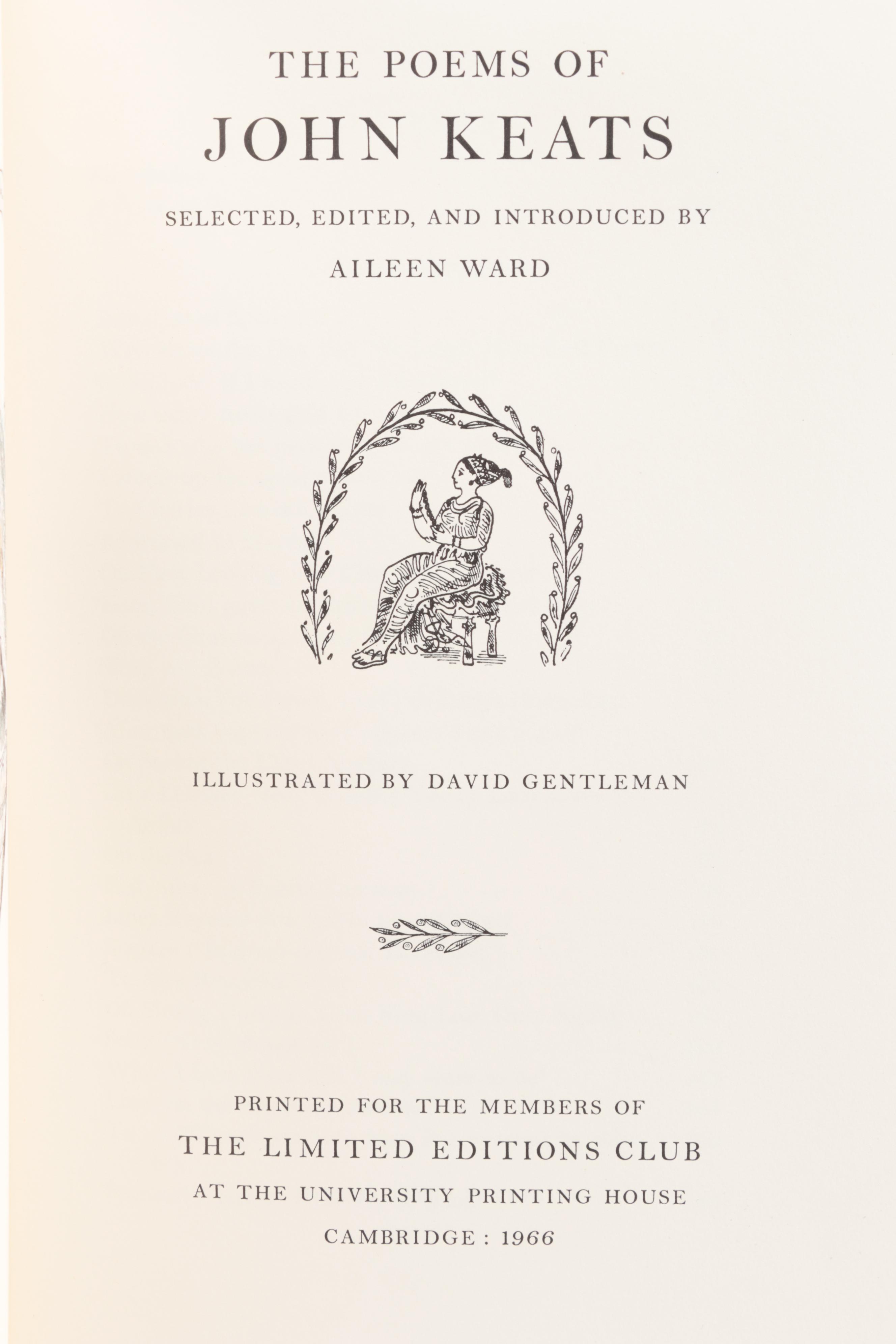 Artist Signed Limited Editions Club "Billy Budd" and "The Poems of John Keats"