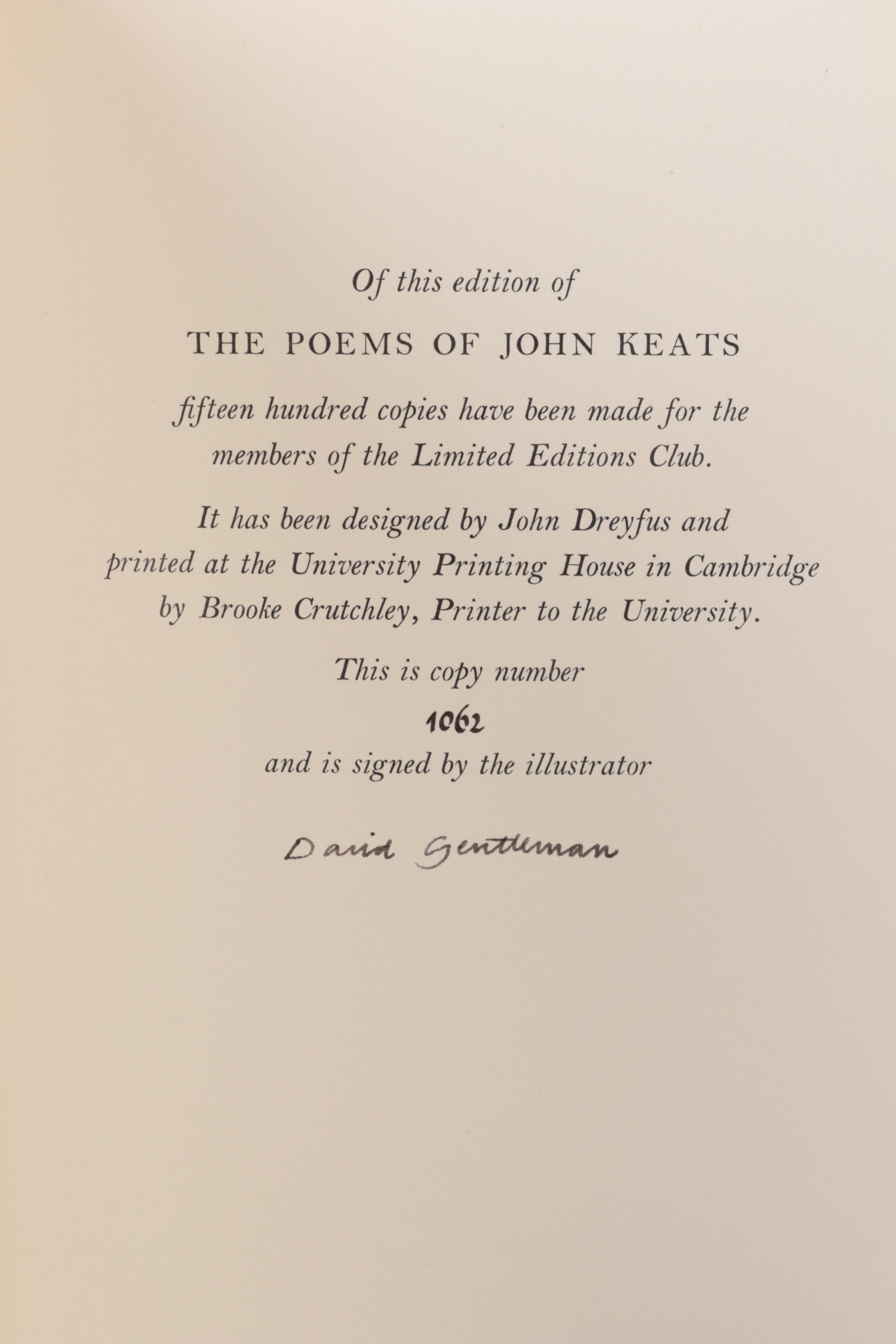 Artist Signed Limited Editions Club "Billy Budd" and "The Poems of John Keats"