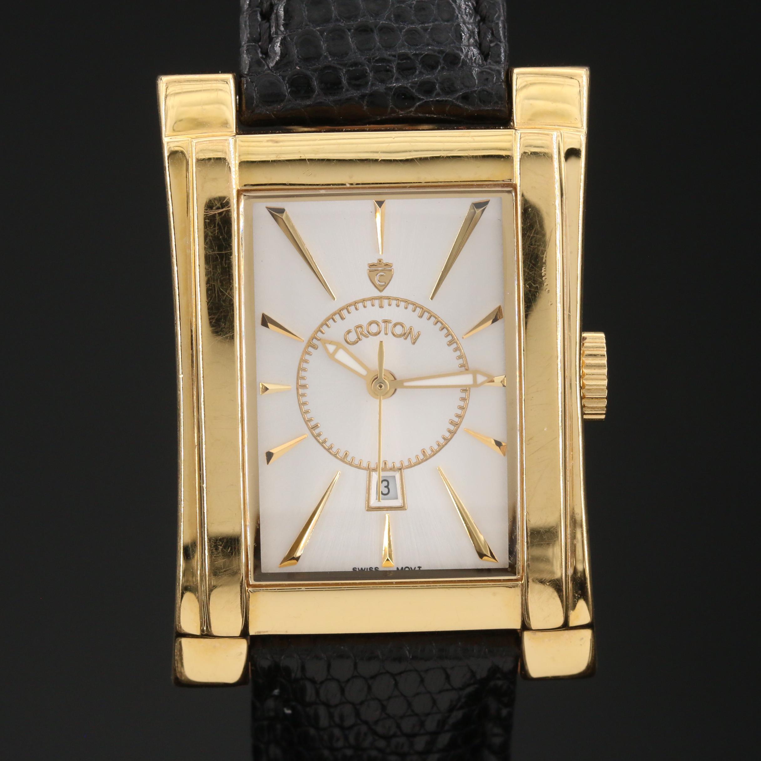 Croton Gold Tone Stainless Steel Quartz Watch