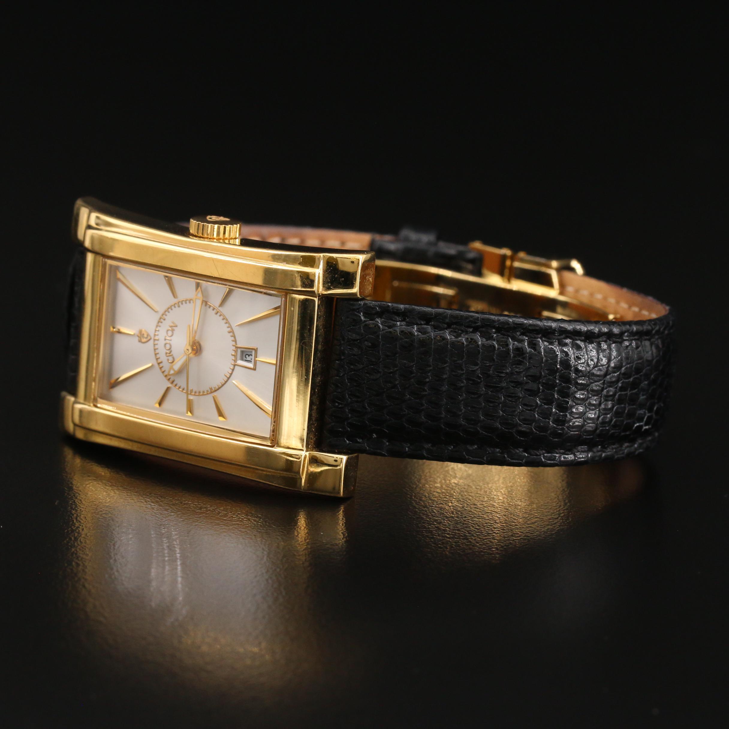 Croton Gold Tone Stainless Steel Quartz Watch