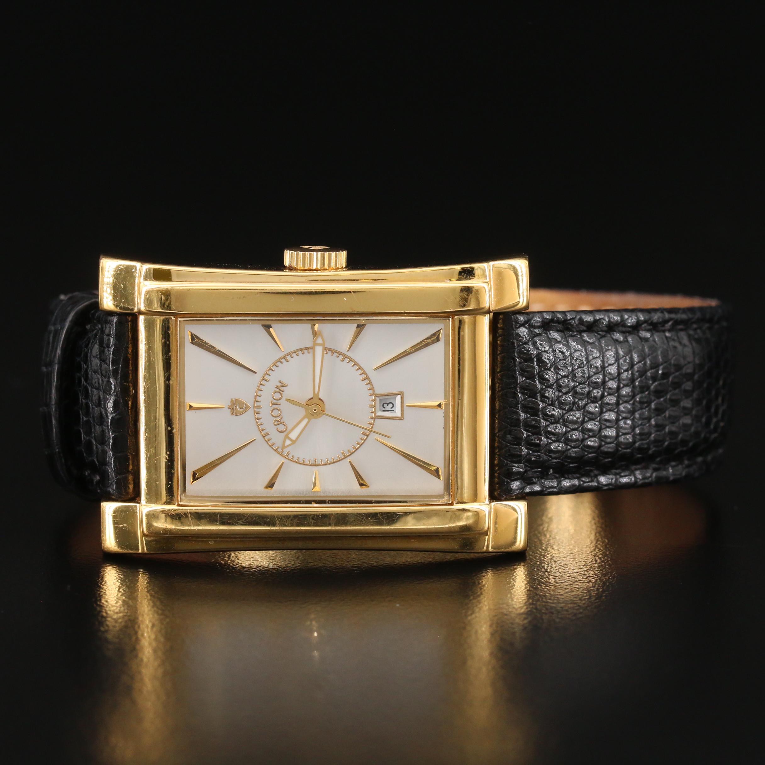 Croton Gold Tone Stainless Steel Quartz Watch