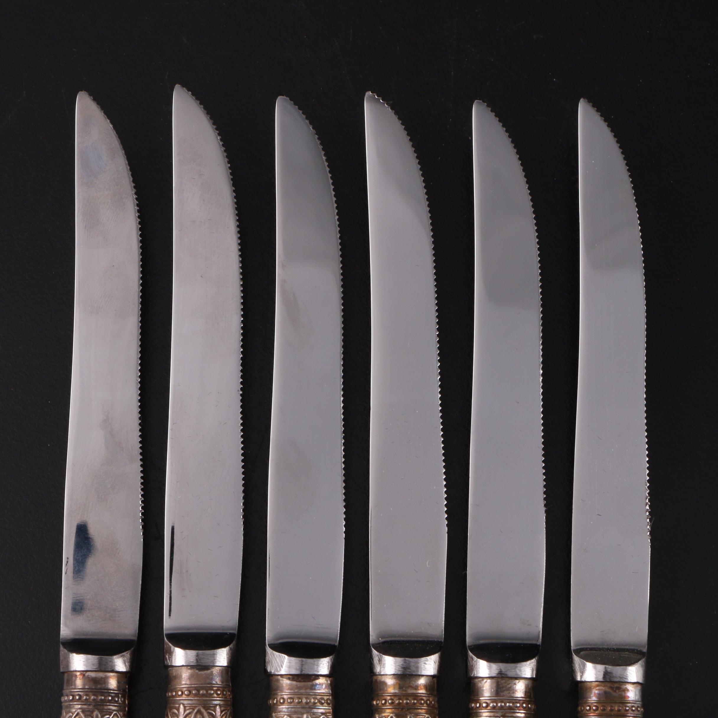 Cromwell Mother of Pearl and Sterling Silver Handled Fruit Knives