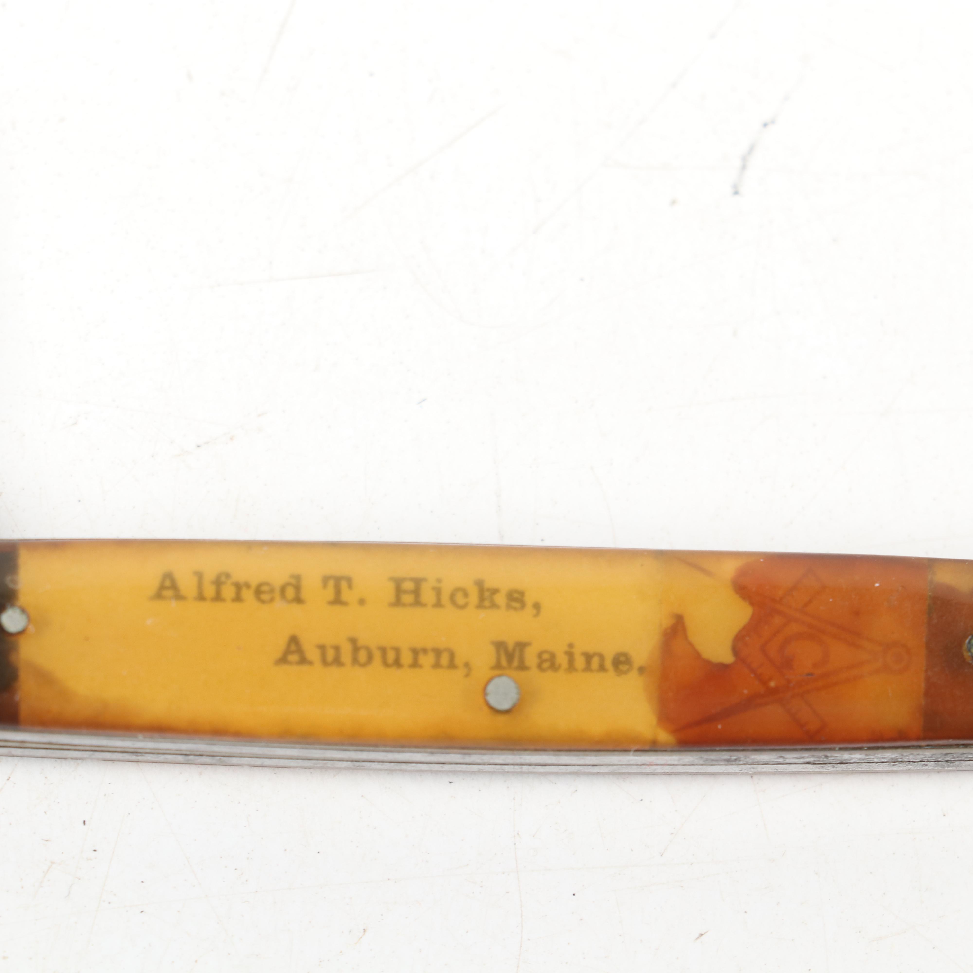 N. C. Co. of Canton Ohio Novelty Picture Knife of Alfred T. Hicks of Maine