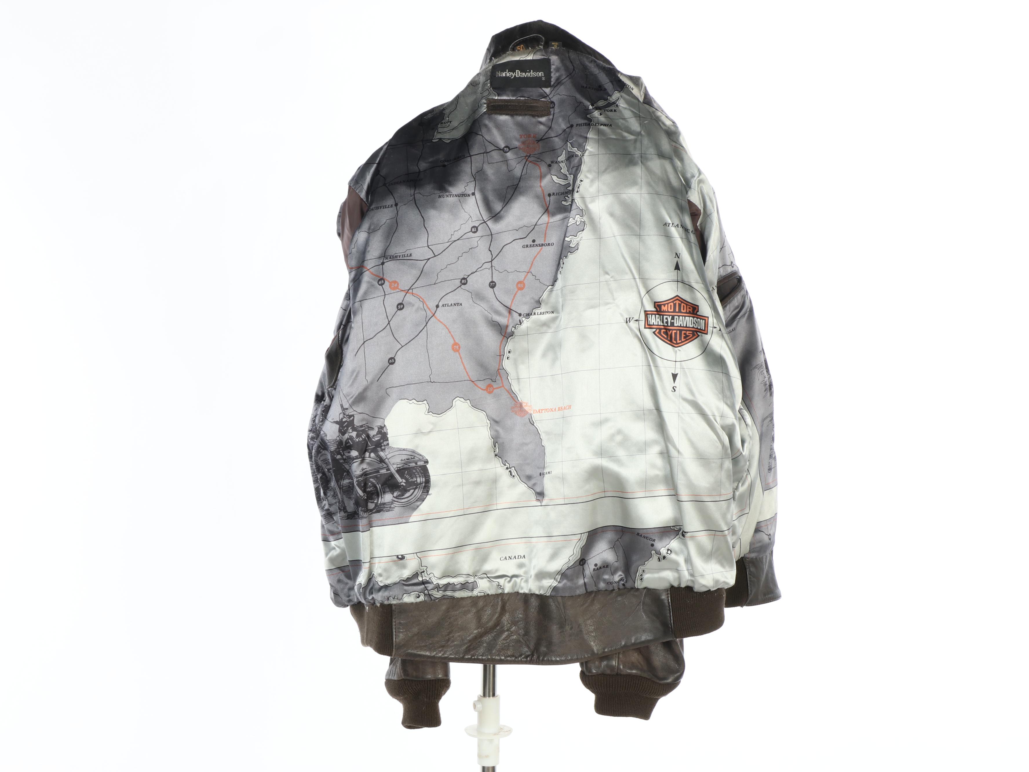 Men's Harley-Davidson Brown Leather Bomber Jacket