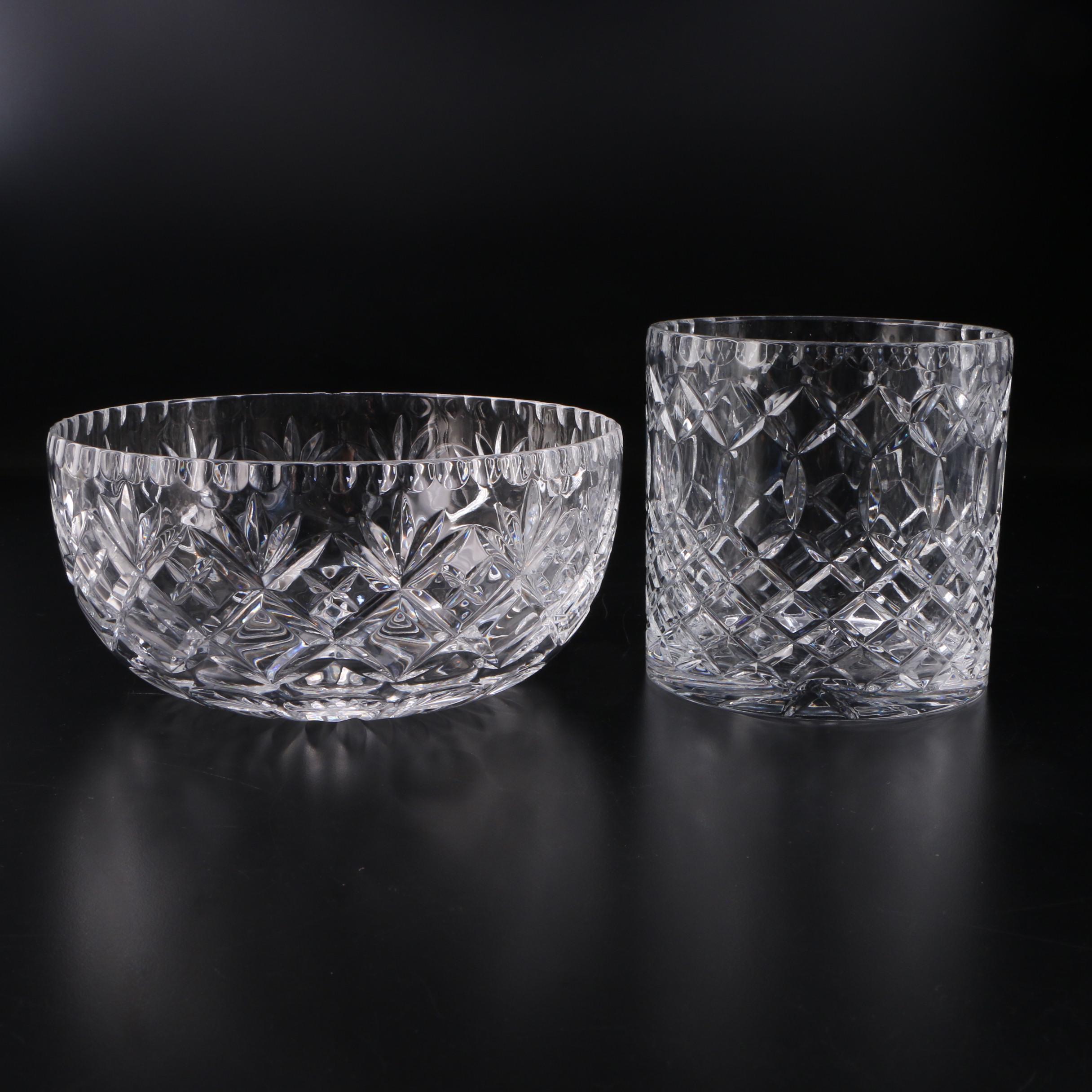 Royal Doulton Crystal Bowl and Other Crystal Vases