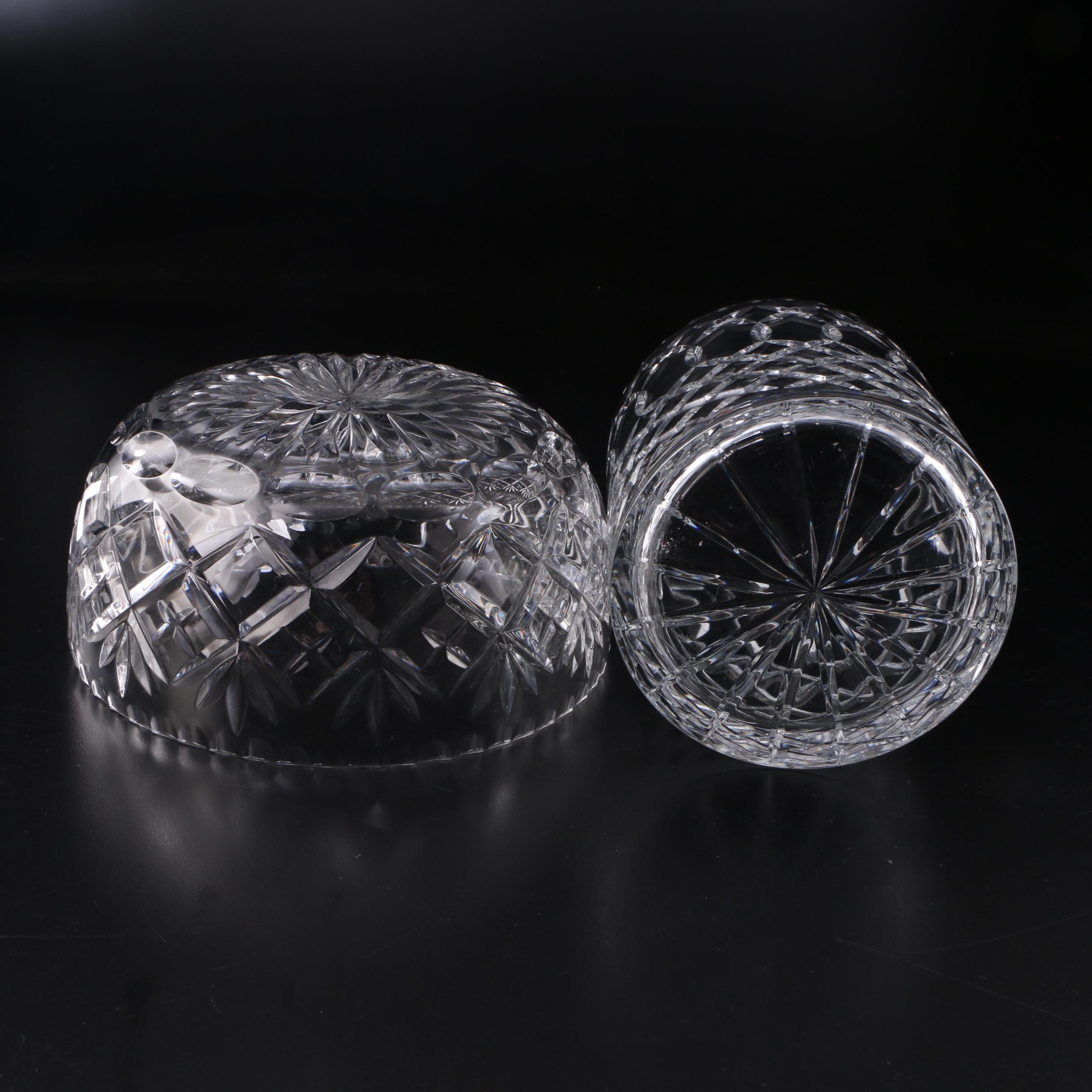 Royal Doulton Crystal Bowl and Other Crystal Vases