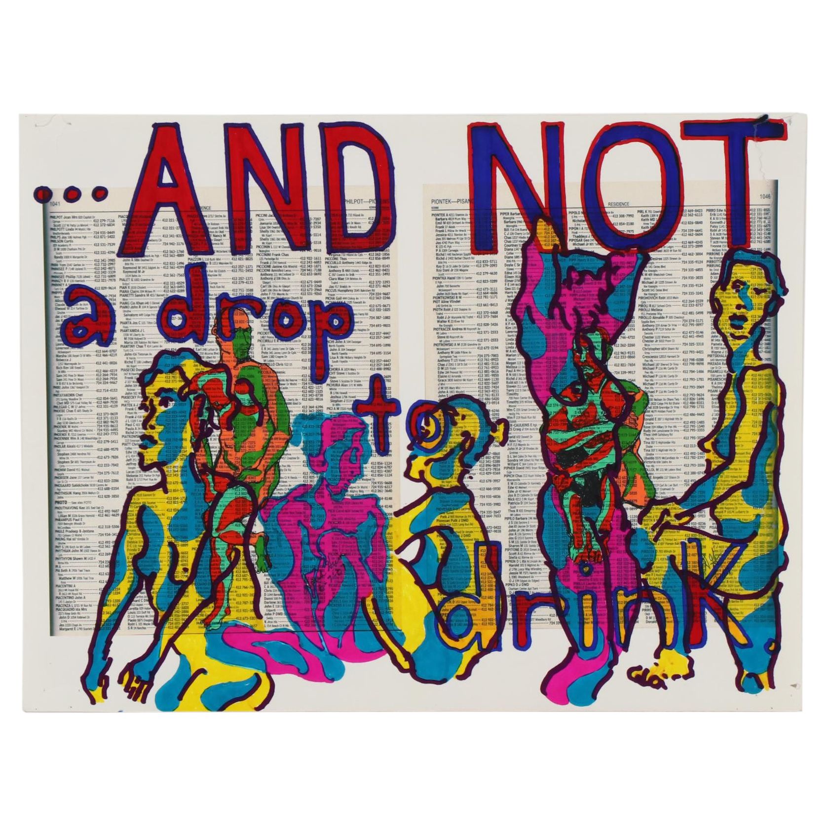 David Grim Marker Drawing "...And Not a Drop to Drink," circa 2007