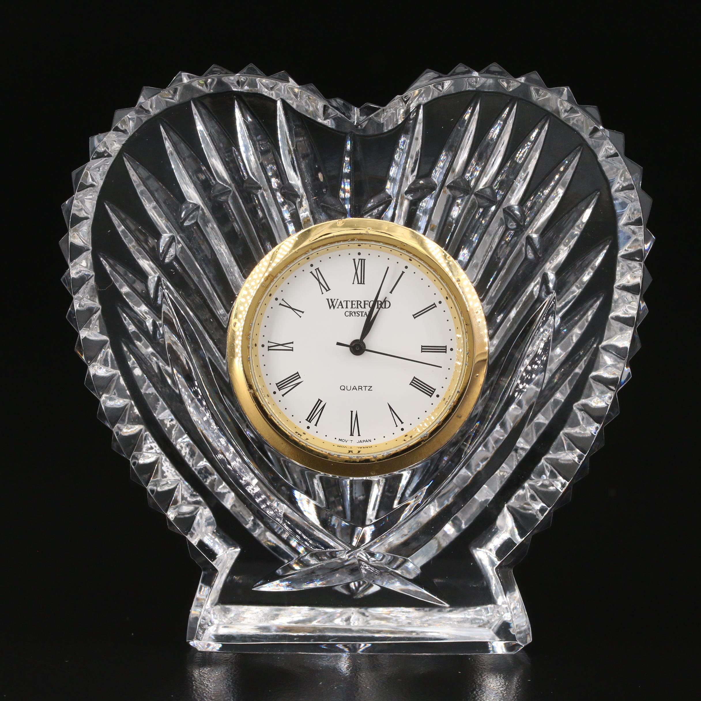 Waterford Crystal Heart Shaped Desk Clock