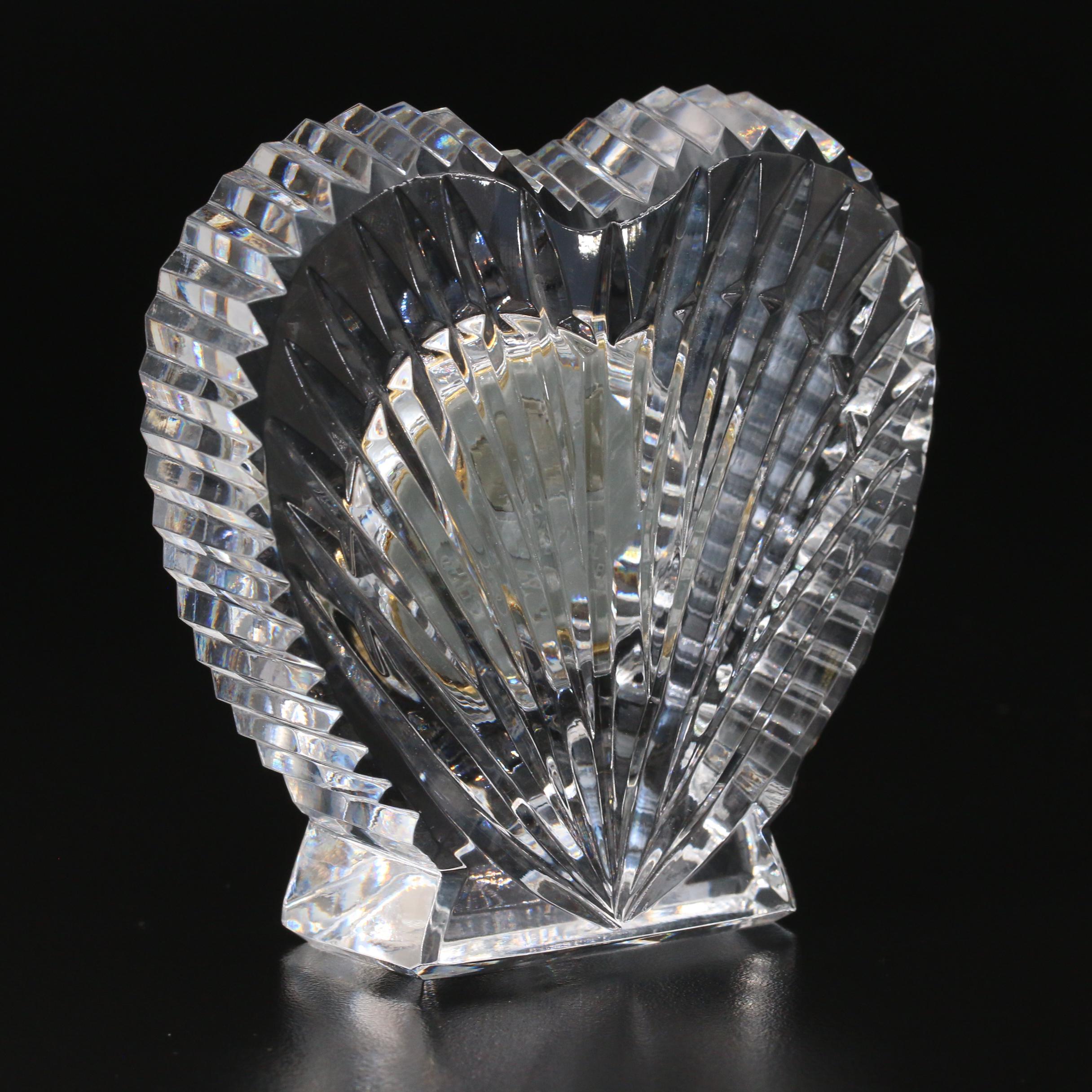 Waterford Crystal Heart Shaped Desk Clock
