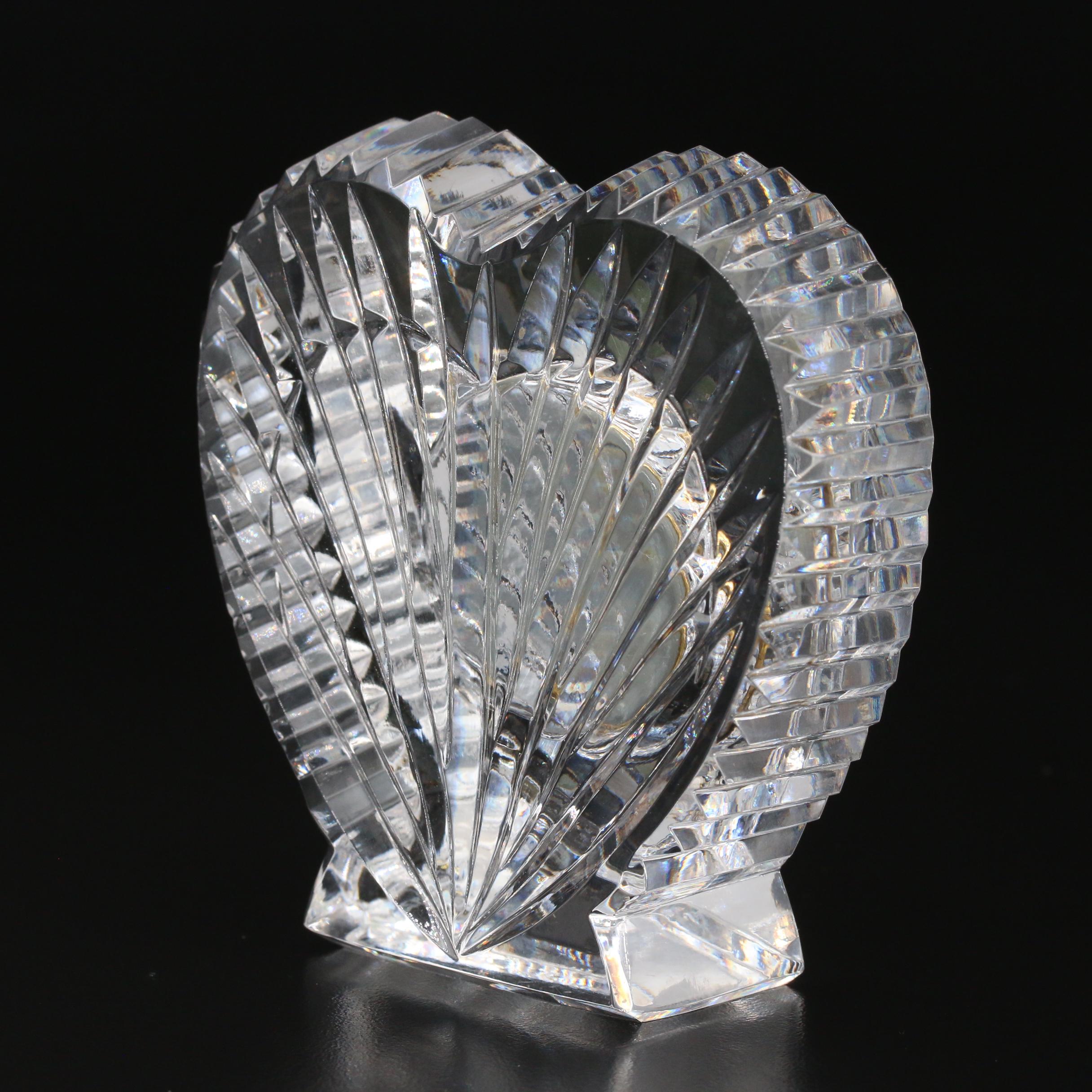 Waterford Crystal Heart Shaped Desk Clock