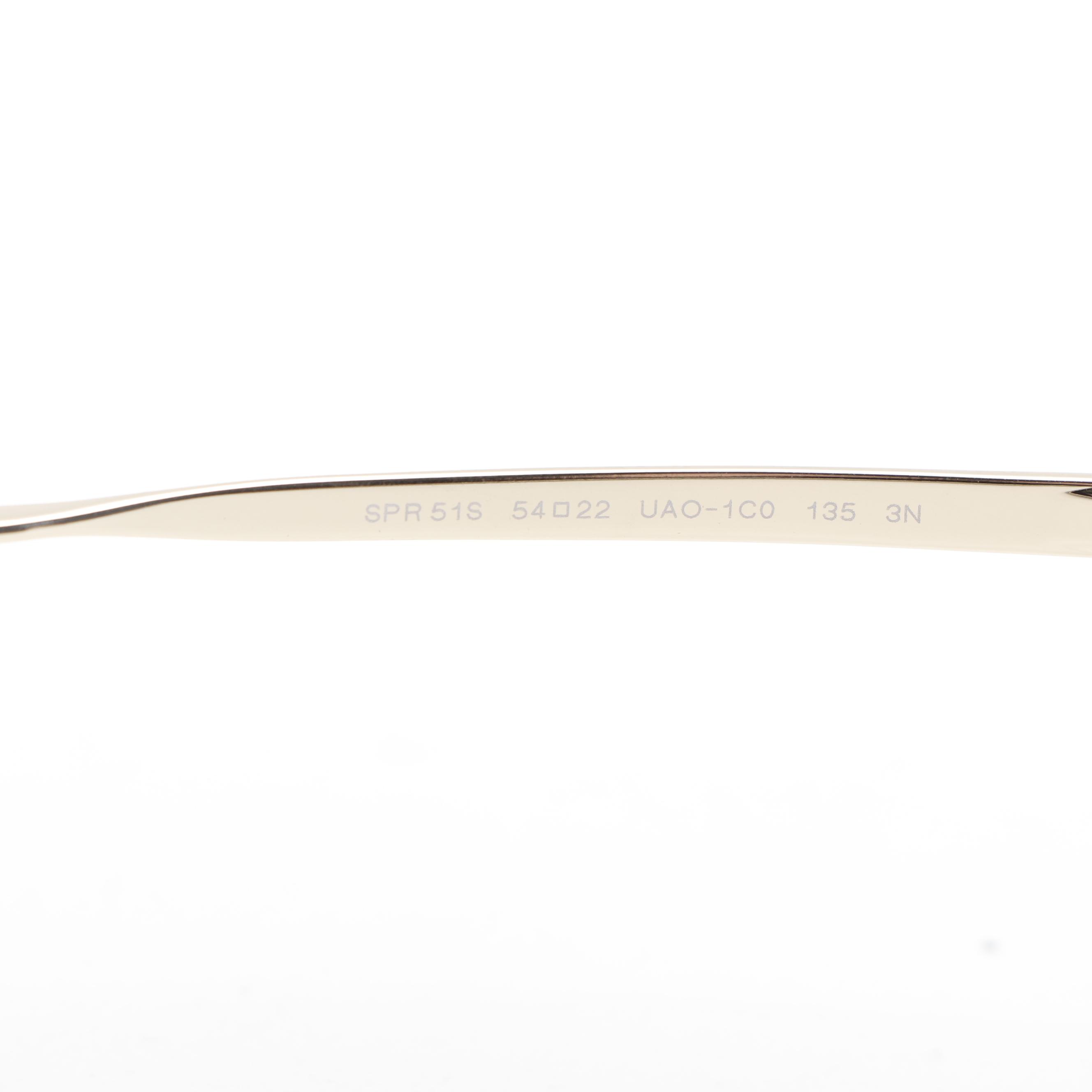 Prada SPR 51S Cream Brown Tortoise Frame and Brown Mirrored Lens Aviators