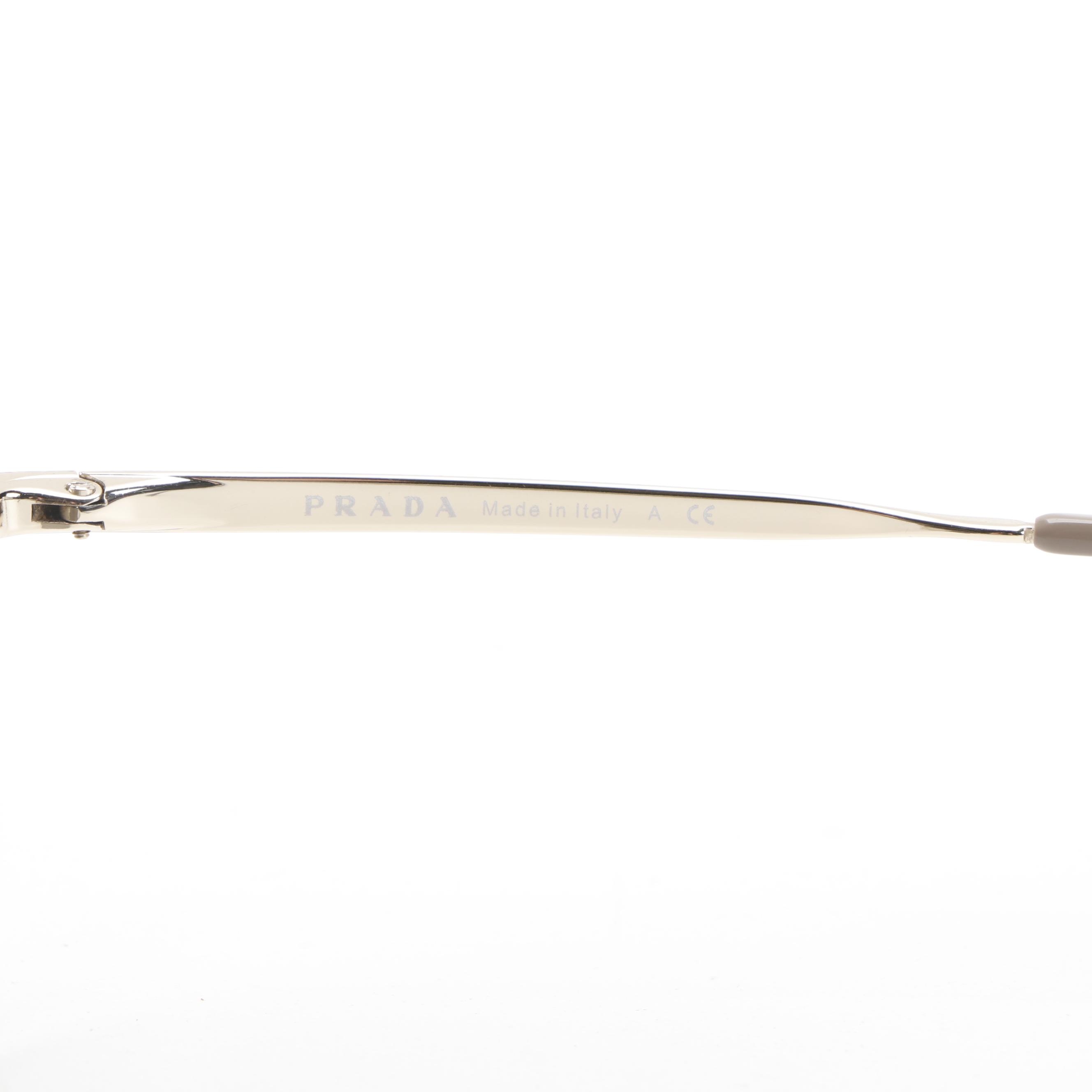 Prada SPR 51S Cream Brown Tortoise Frame and Brown Mirrored Lens Aviators