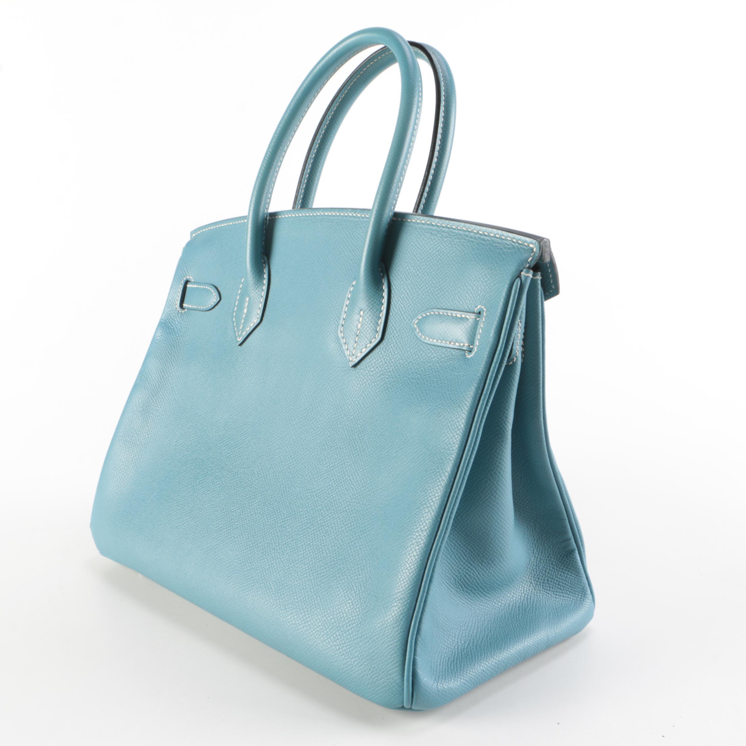 Hermès Birkin 30 Satchel in Bleu Jean Togo Leather