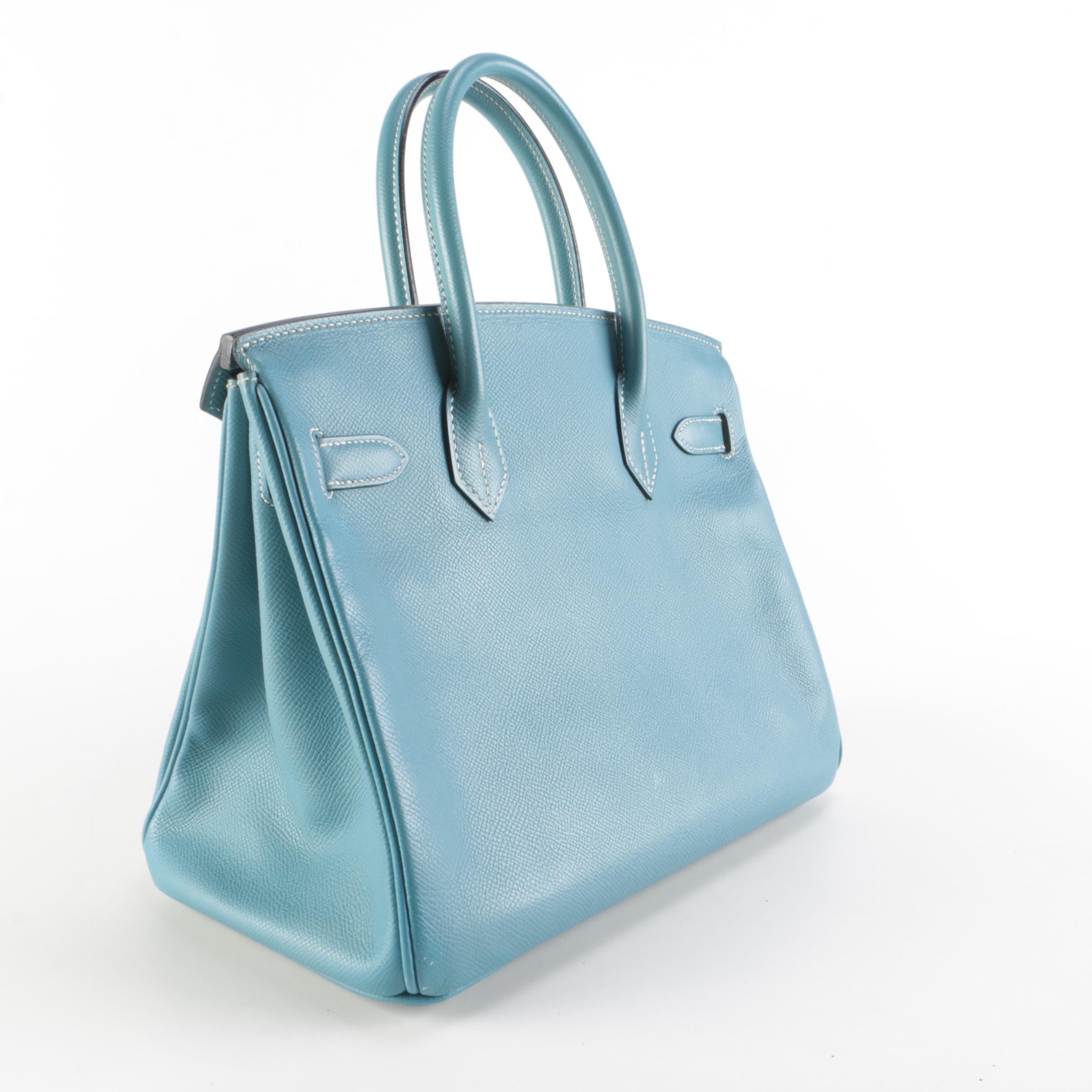 Hermès Birkin 30 Satchel in Bleu Jean Togo Leather