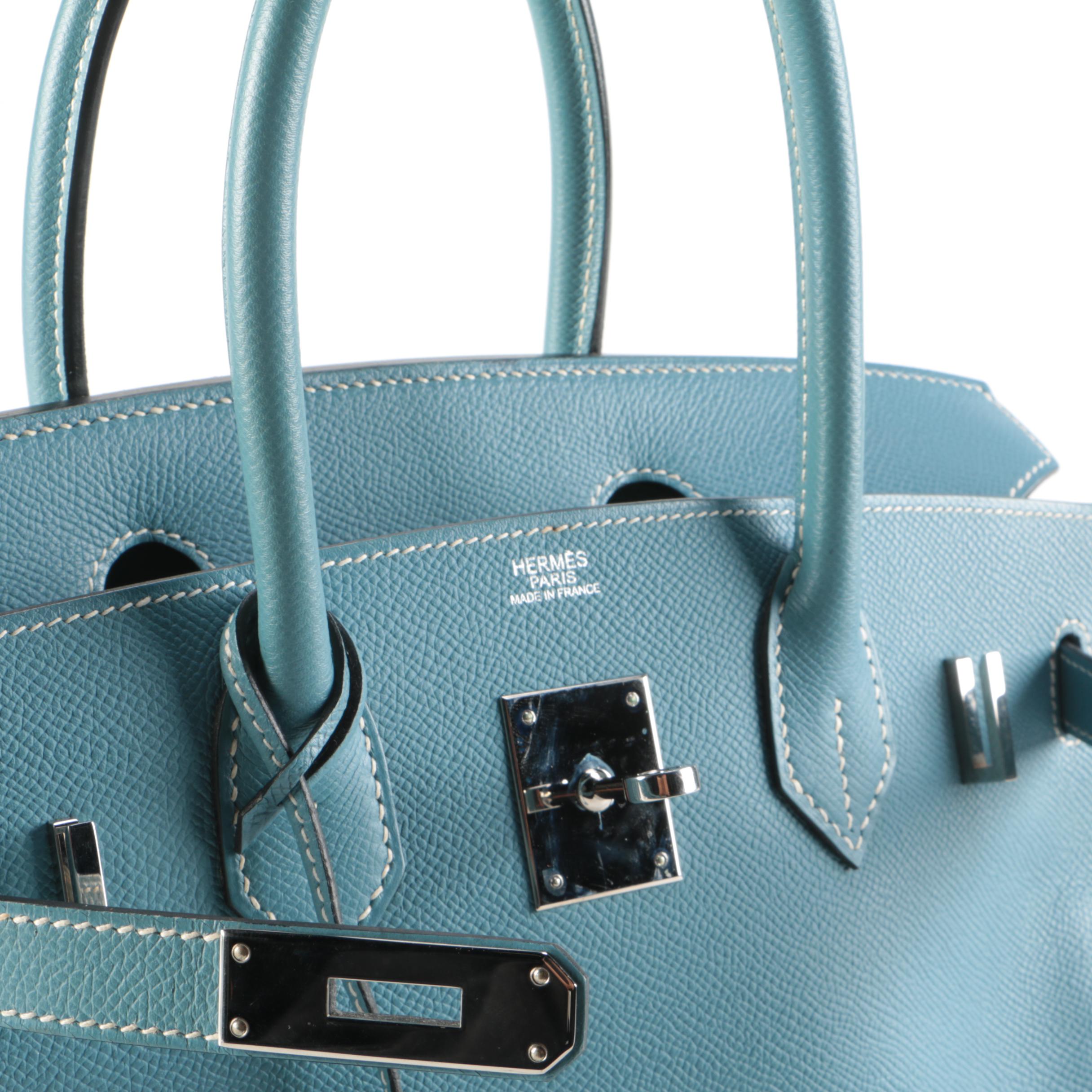 Hermès Birkin 30 Satchel in Bleu Jean Togo Leather