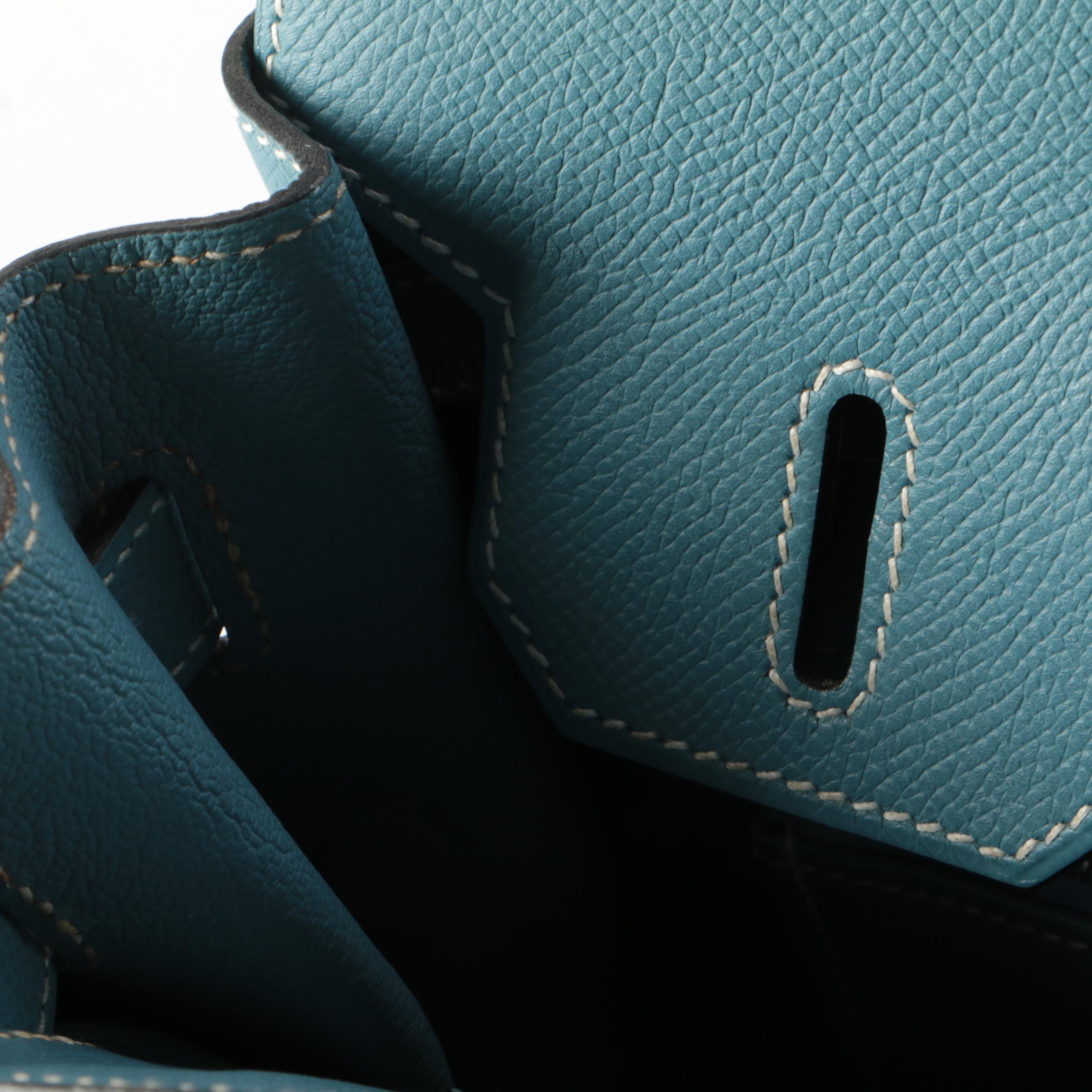 Hermès Birkin 30 Satchel in Bleu Jean Togo Leather