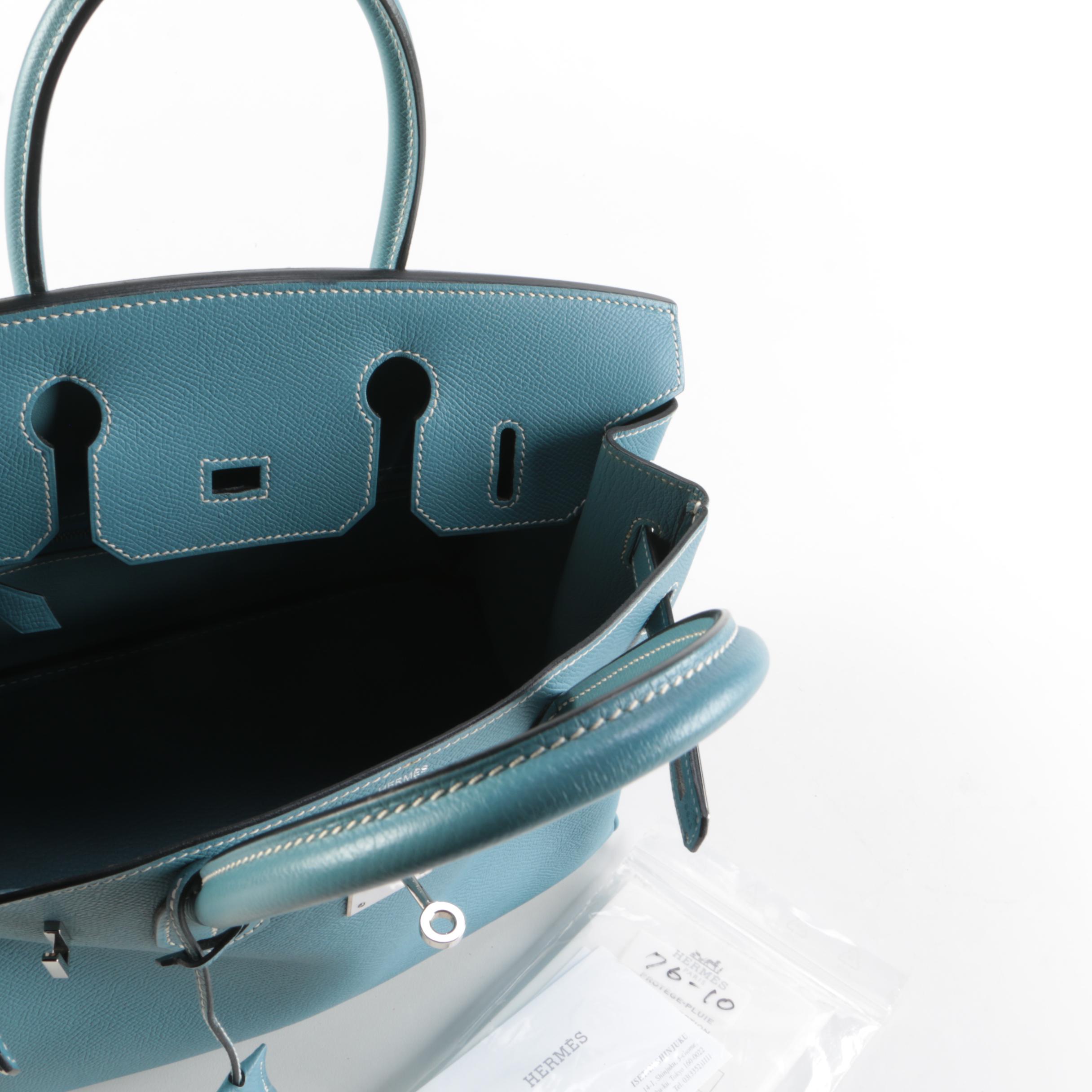 Hermès Birkin 30 Satchel in Bleu Jean Togo Leather