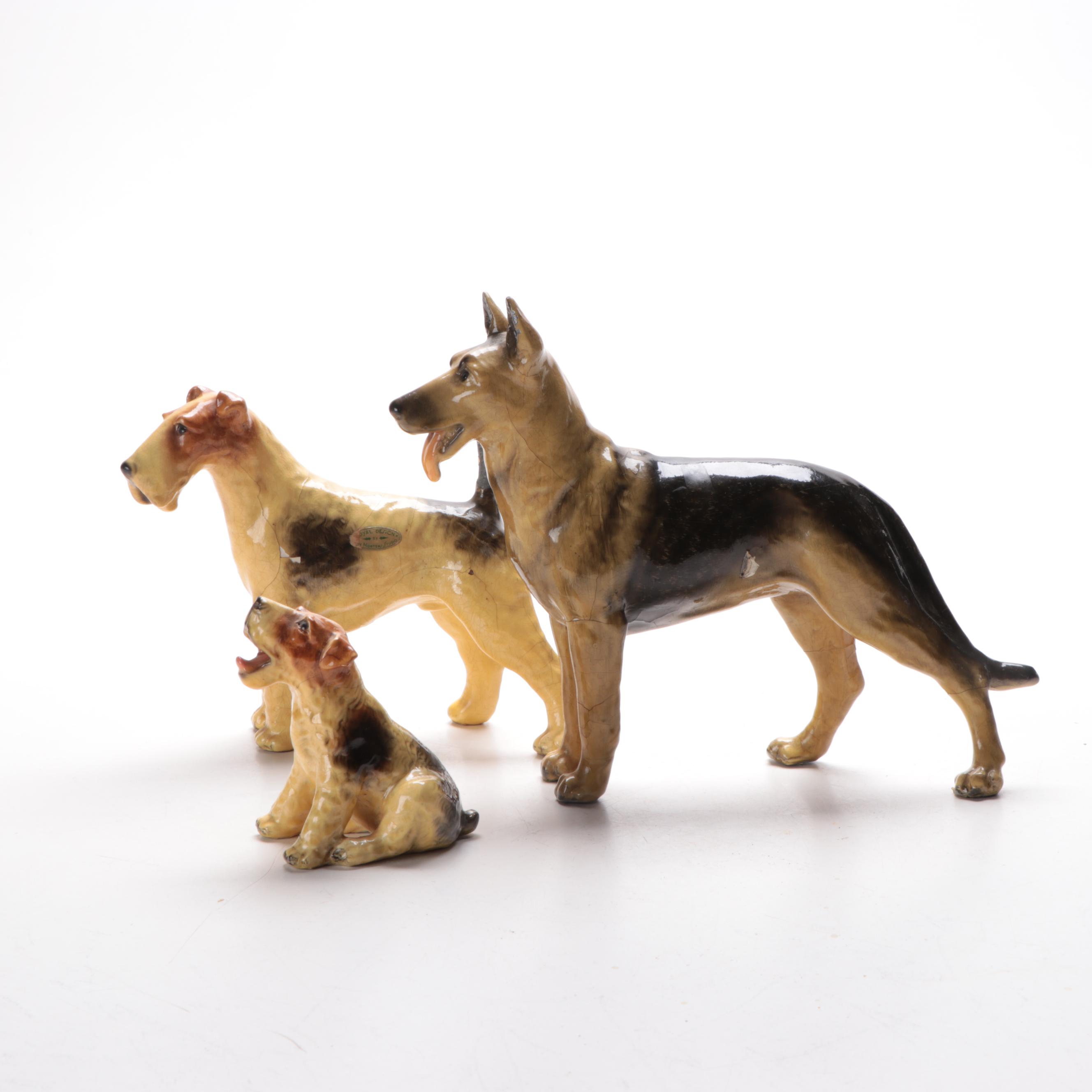 The Mortens Studio Ceramic Dog Figurines, Mid-20th Century