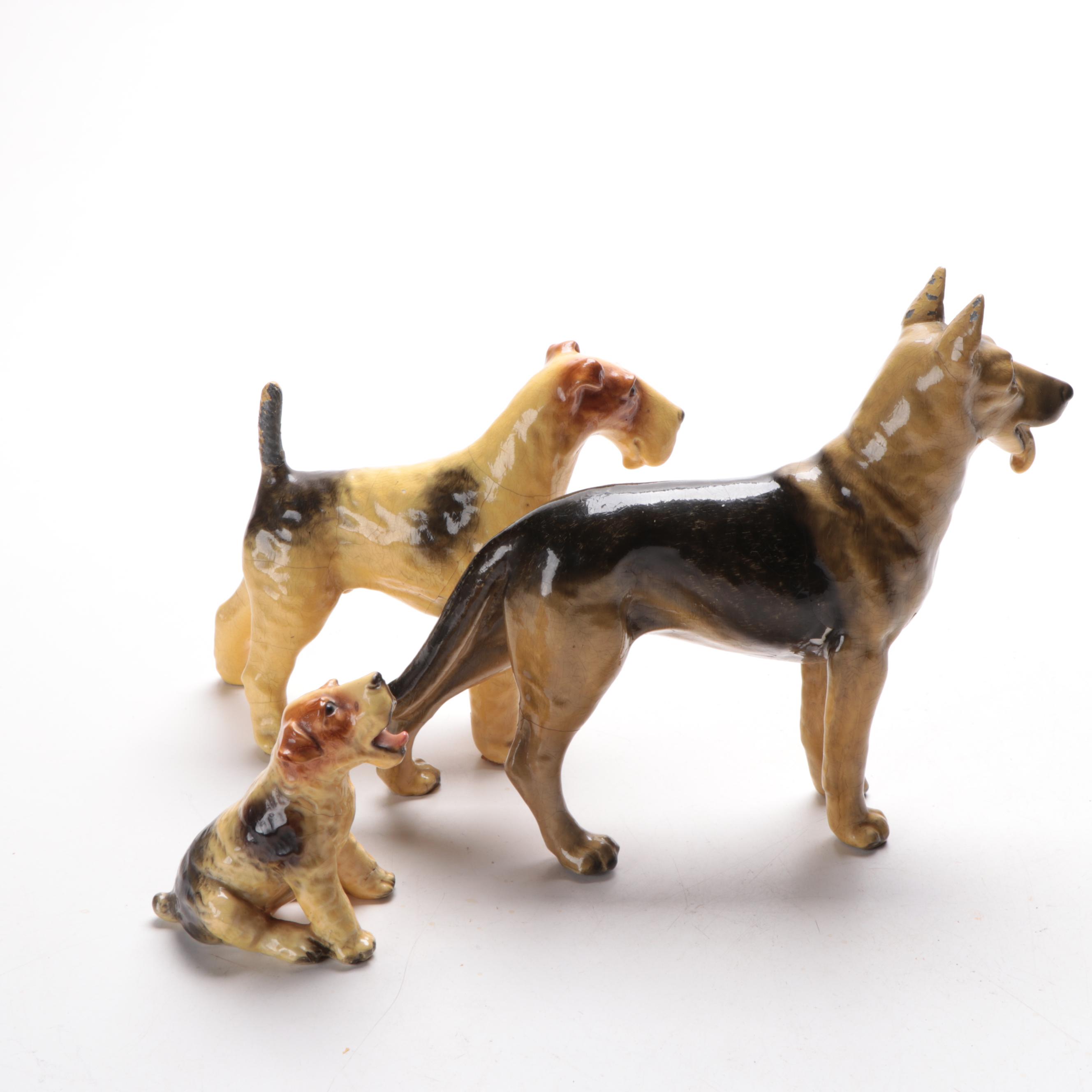 The Mortens Studio Ceramic Dog Figurines, Mid-20th Century
