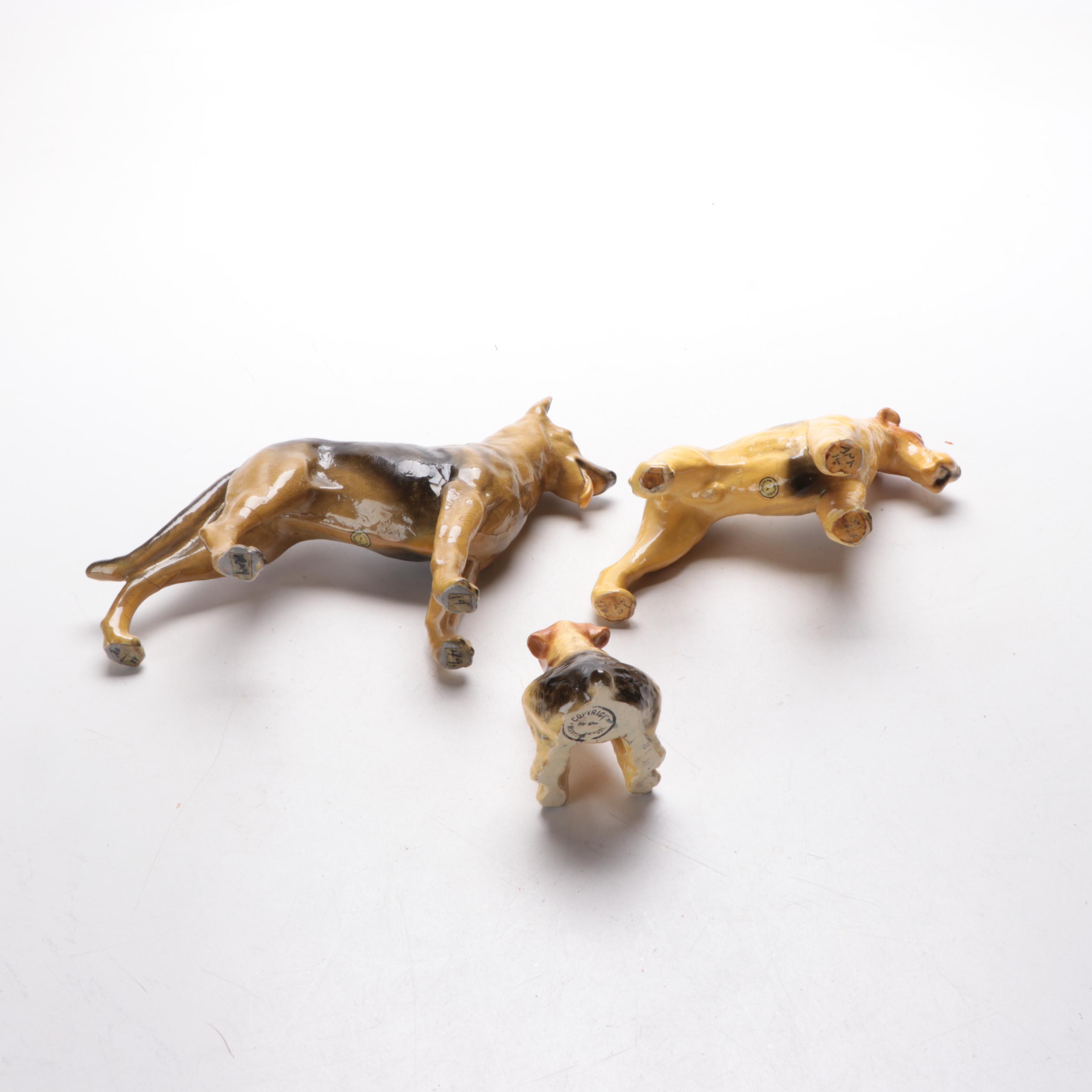 The Mortens Studio Ceramic Dog Figurines, Mid-20th Century