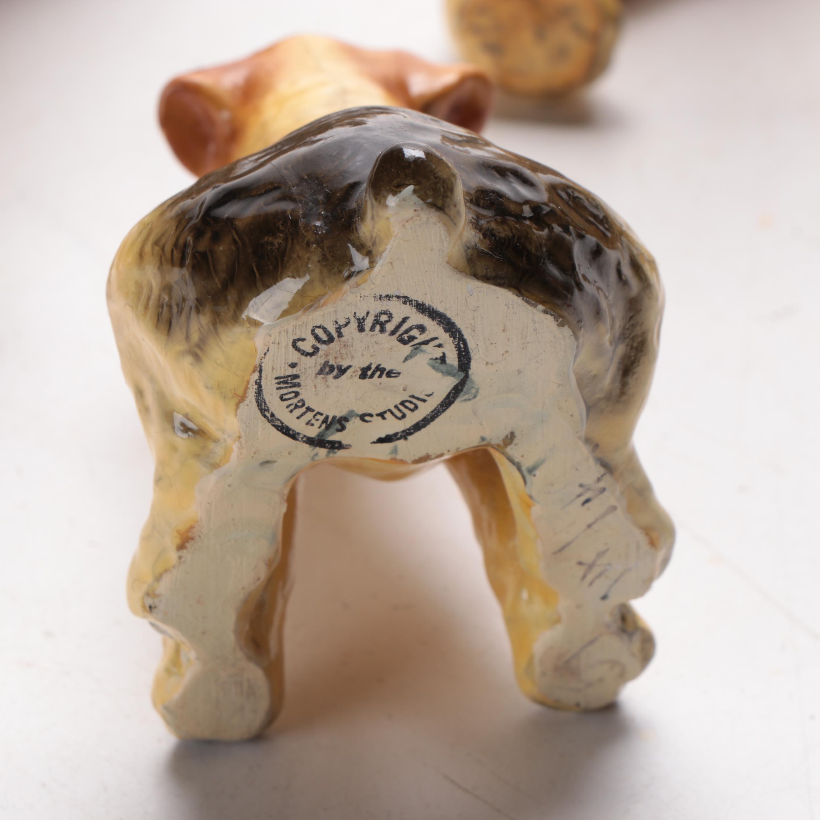 The Mortens Studio Ceramic Dog Figurines, Mid-20th Century