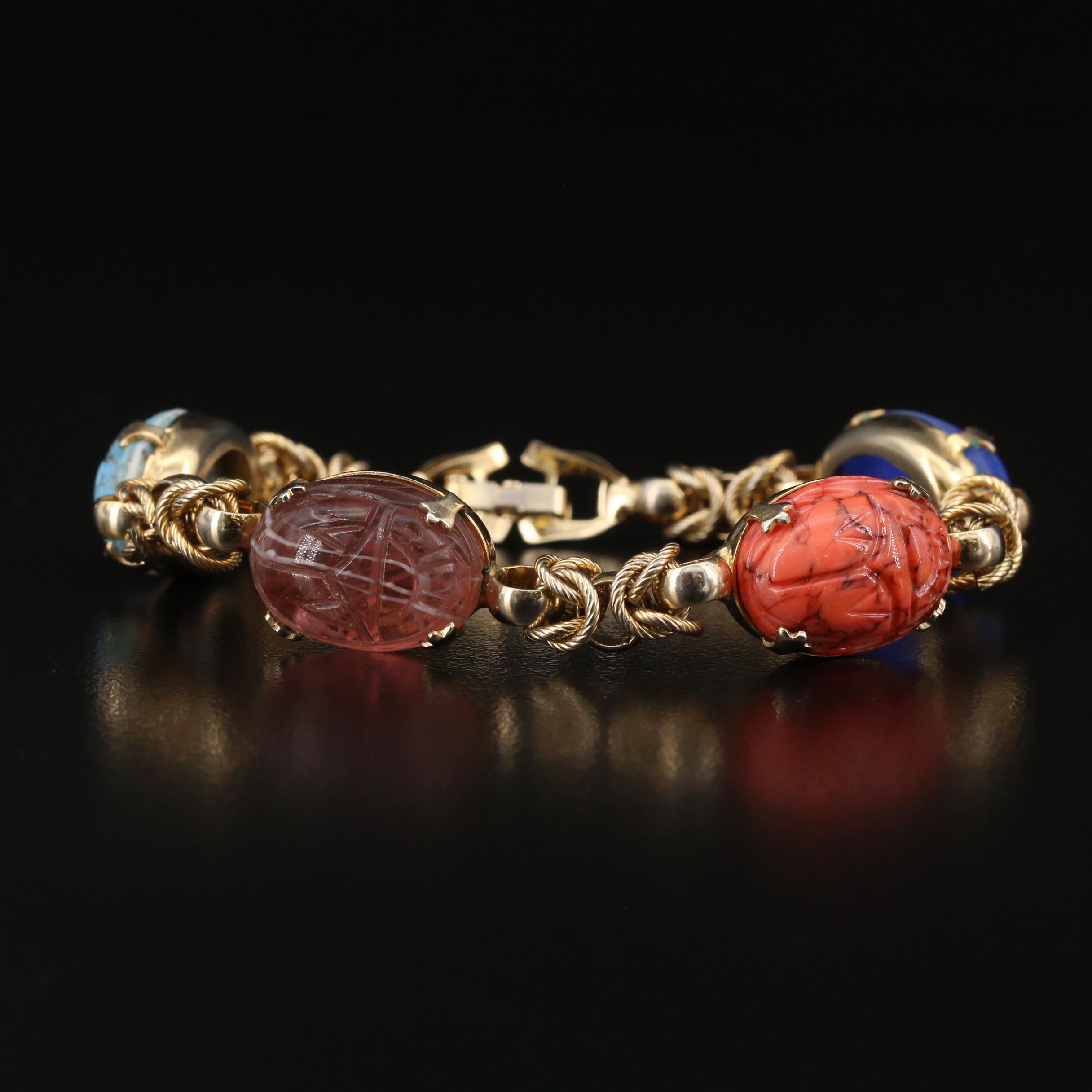 Jewelry Including Soapstone and Glass Featuring Austrian Petit Point Bracelet
