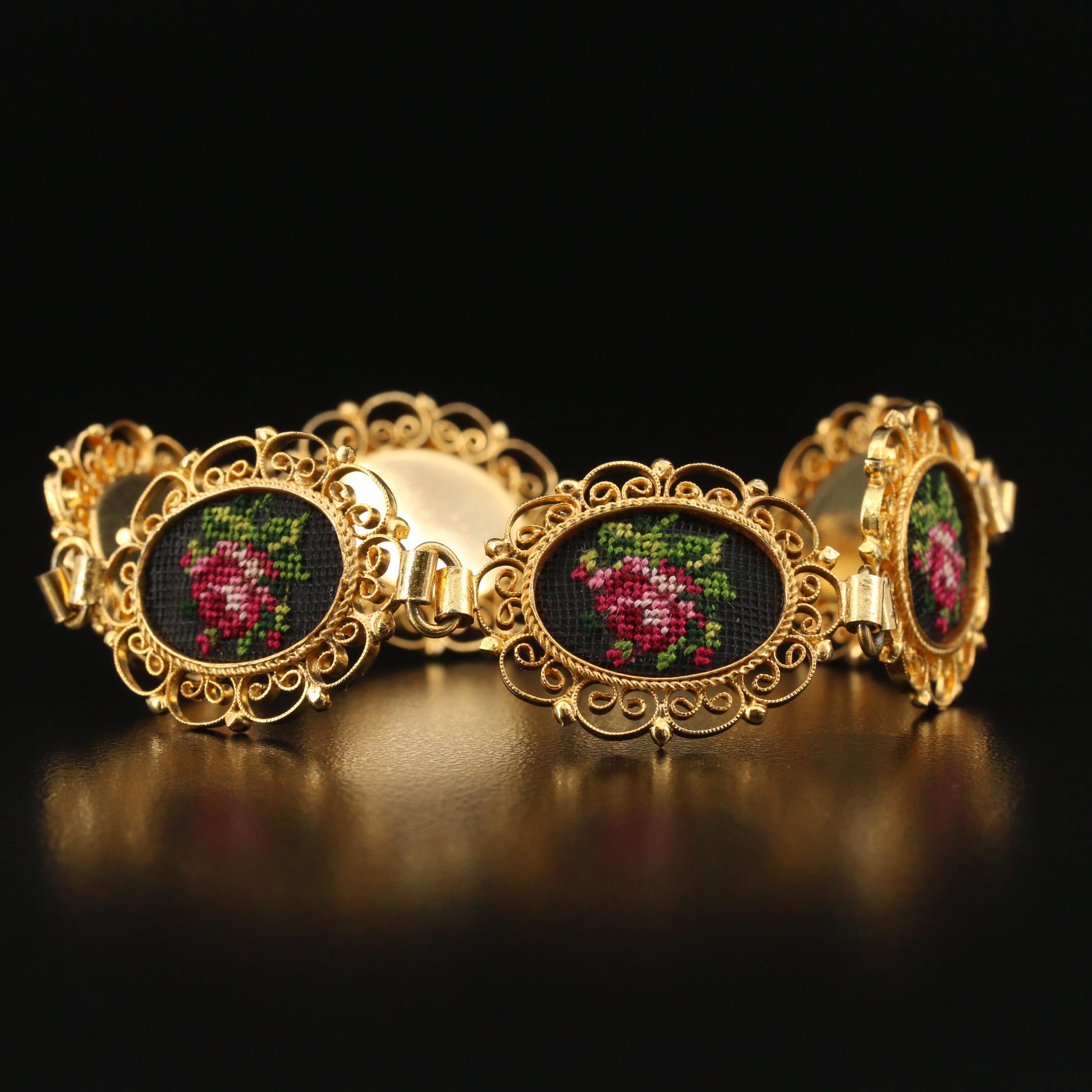 Jewelry Including Soapstone and Glass Featuring Austrian Petit Point Bracelet