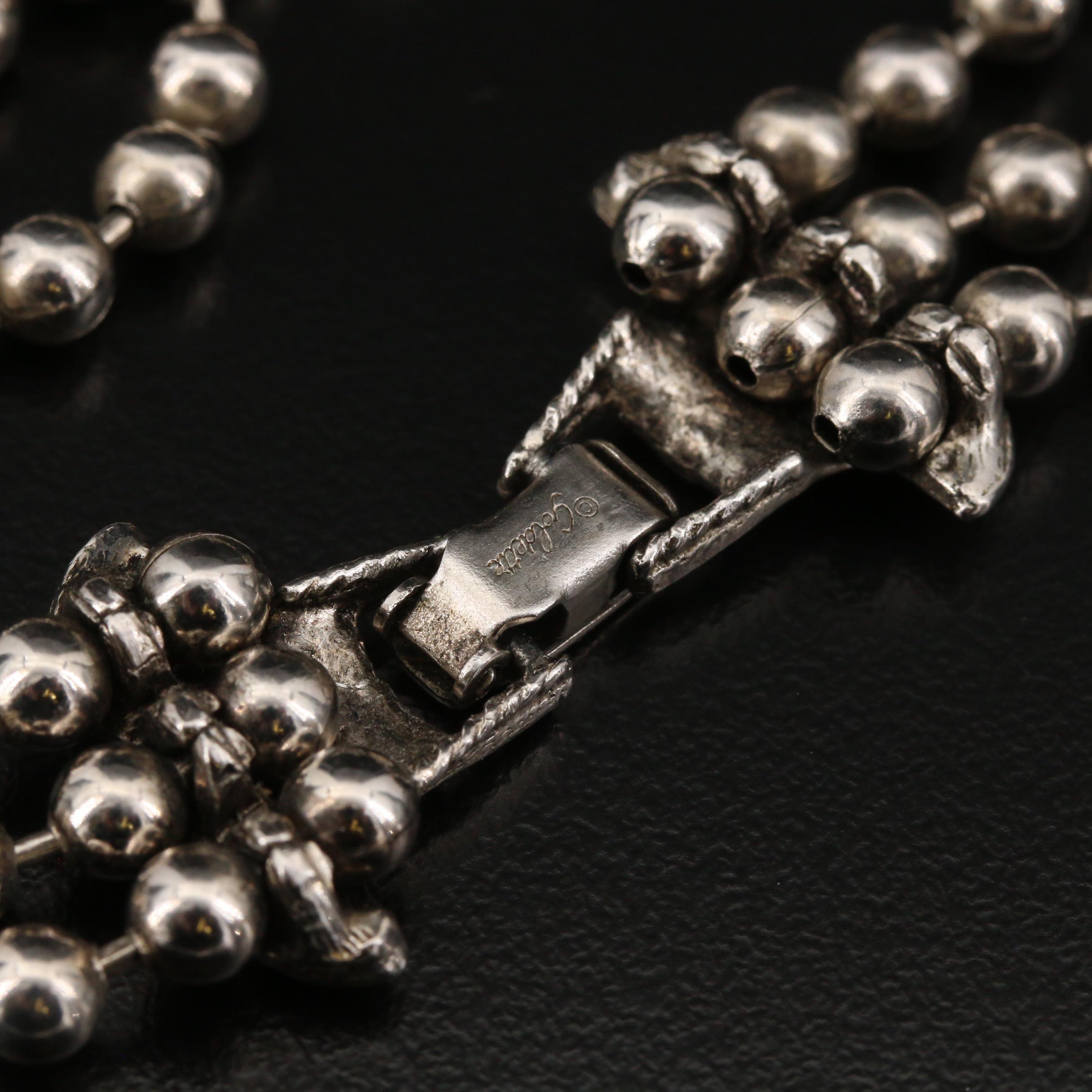 Vintage Goldette Faux Turquoise Squash Blossom Necklace