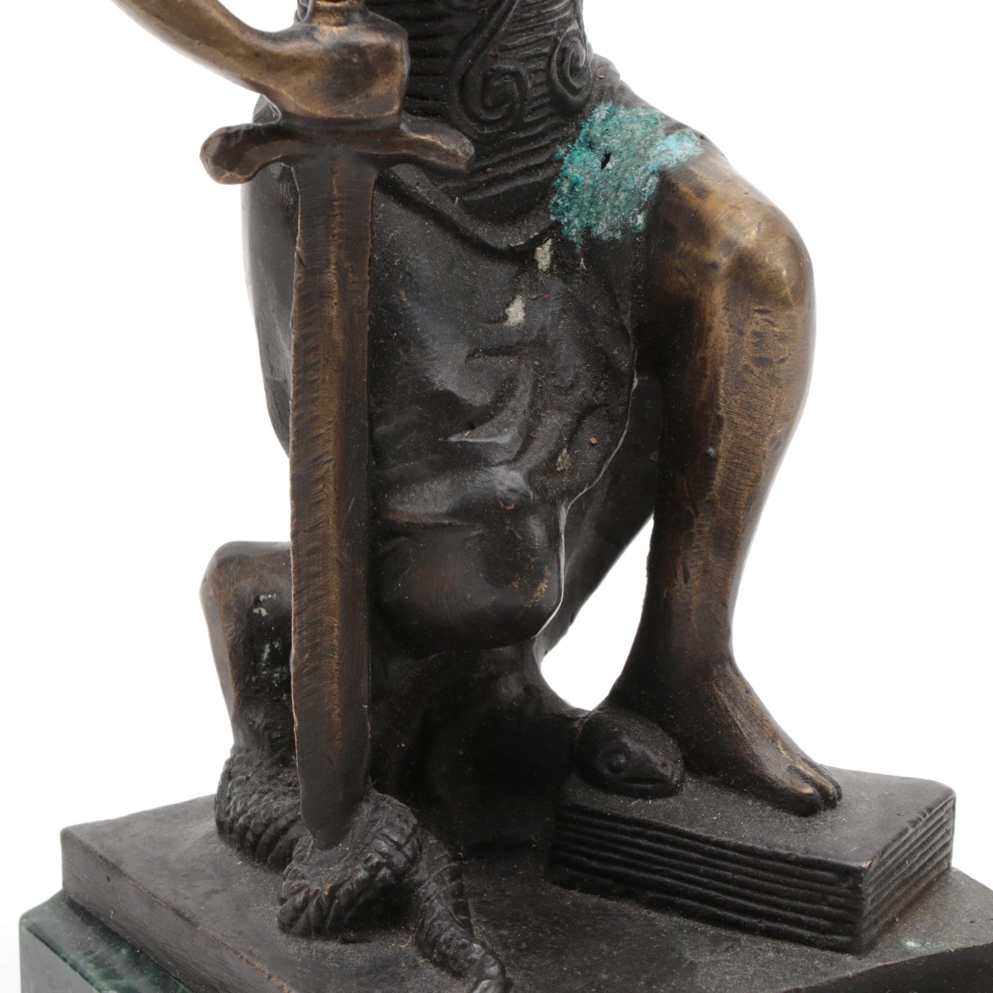 Palama Blind Lady Justice Bronze Statue with Pocket Watch