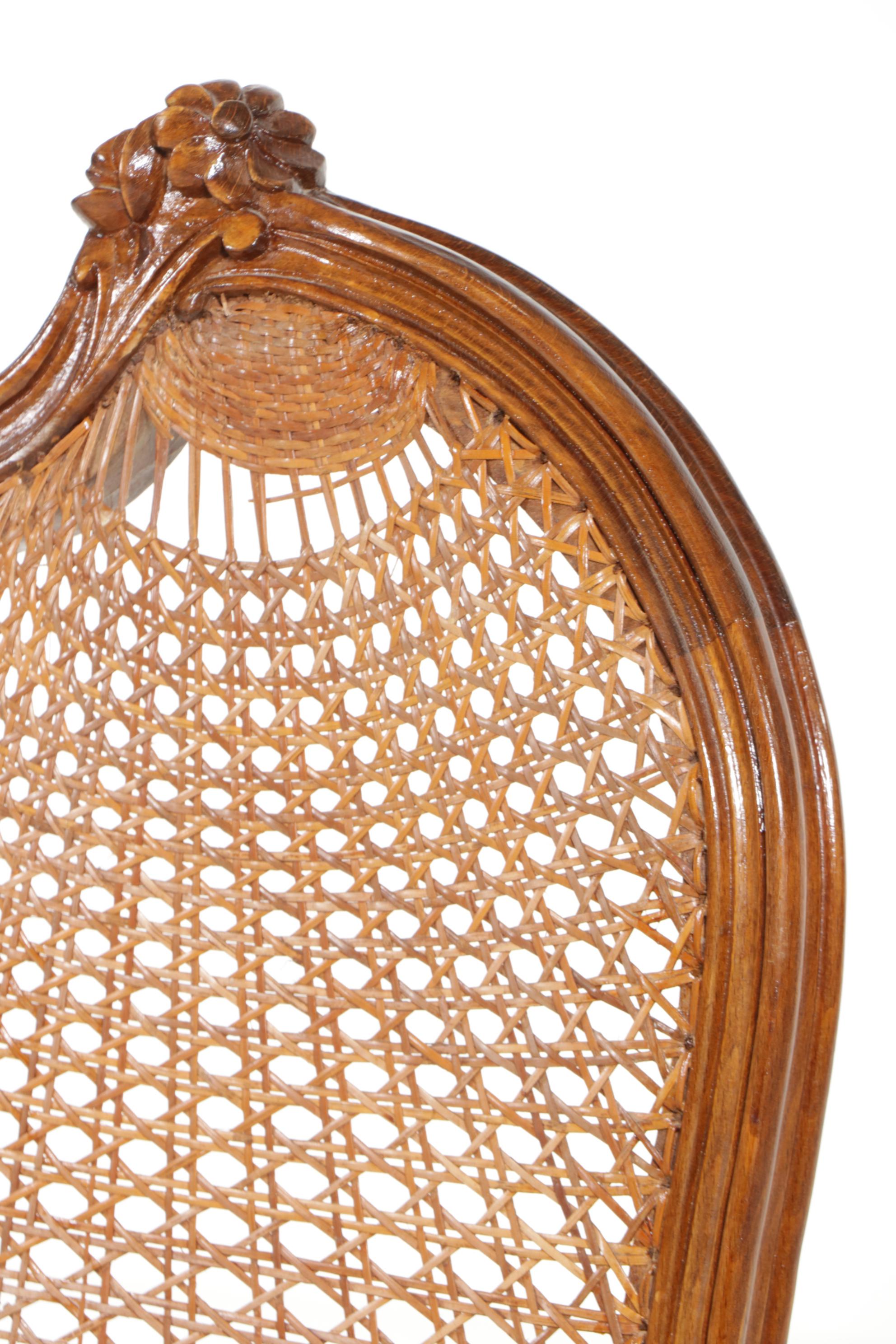 Rococo Style Cane Back Side Chairs, Late 19th to Early 20th Century