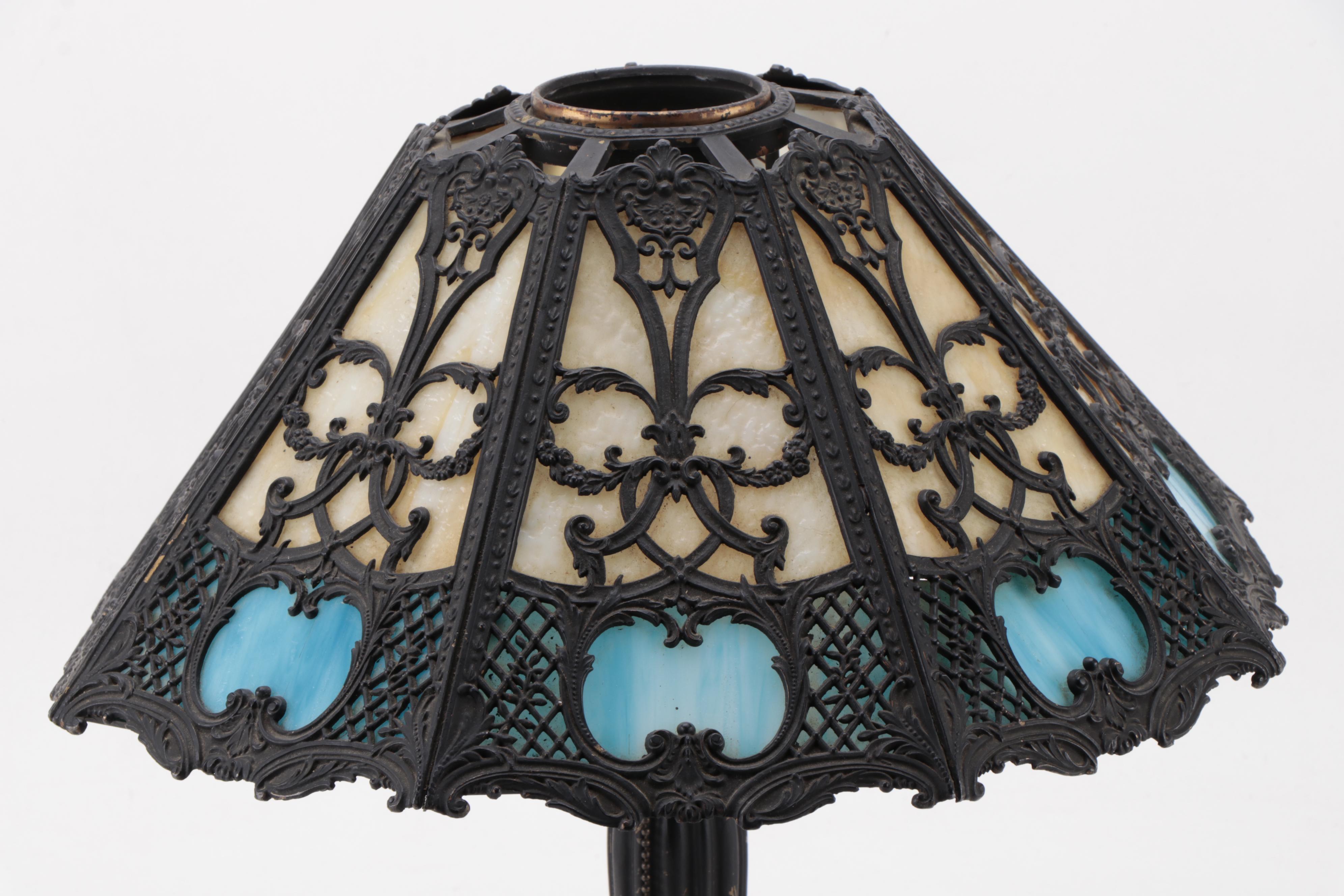 Miller Lamp Company Slag Glass Pattern No. 232 Table Lamp, Early 20th C