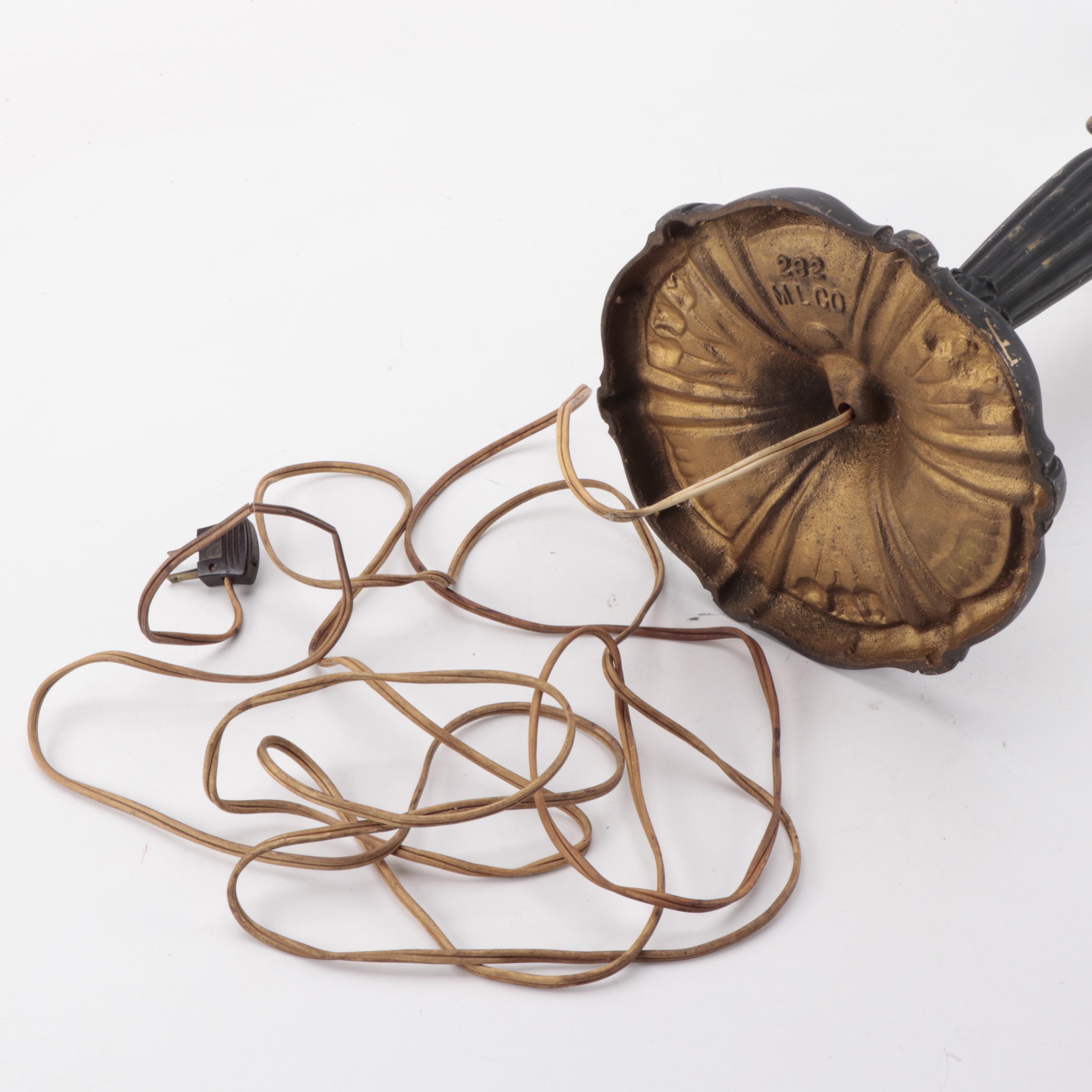 Miller Lamp Company Slag Glass Pattern No. 232 Table Lamp, Early 20th C