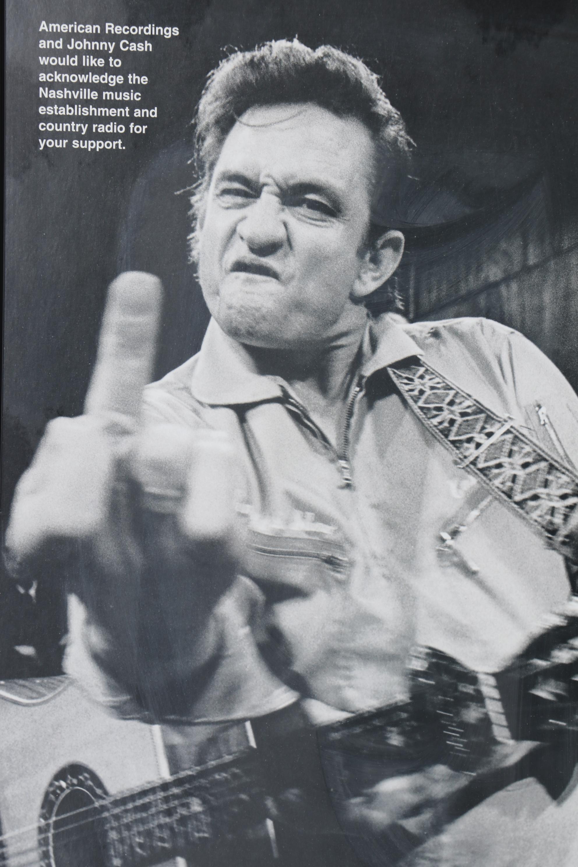 Offset Lithograph Poster of Johnny Cash after Jim Marshall Photograph