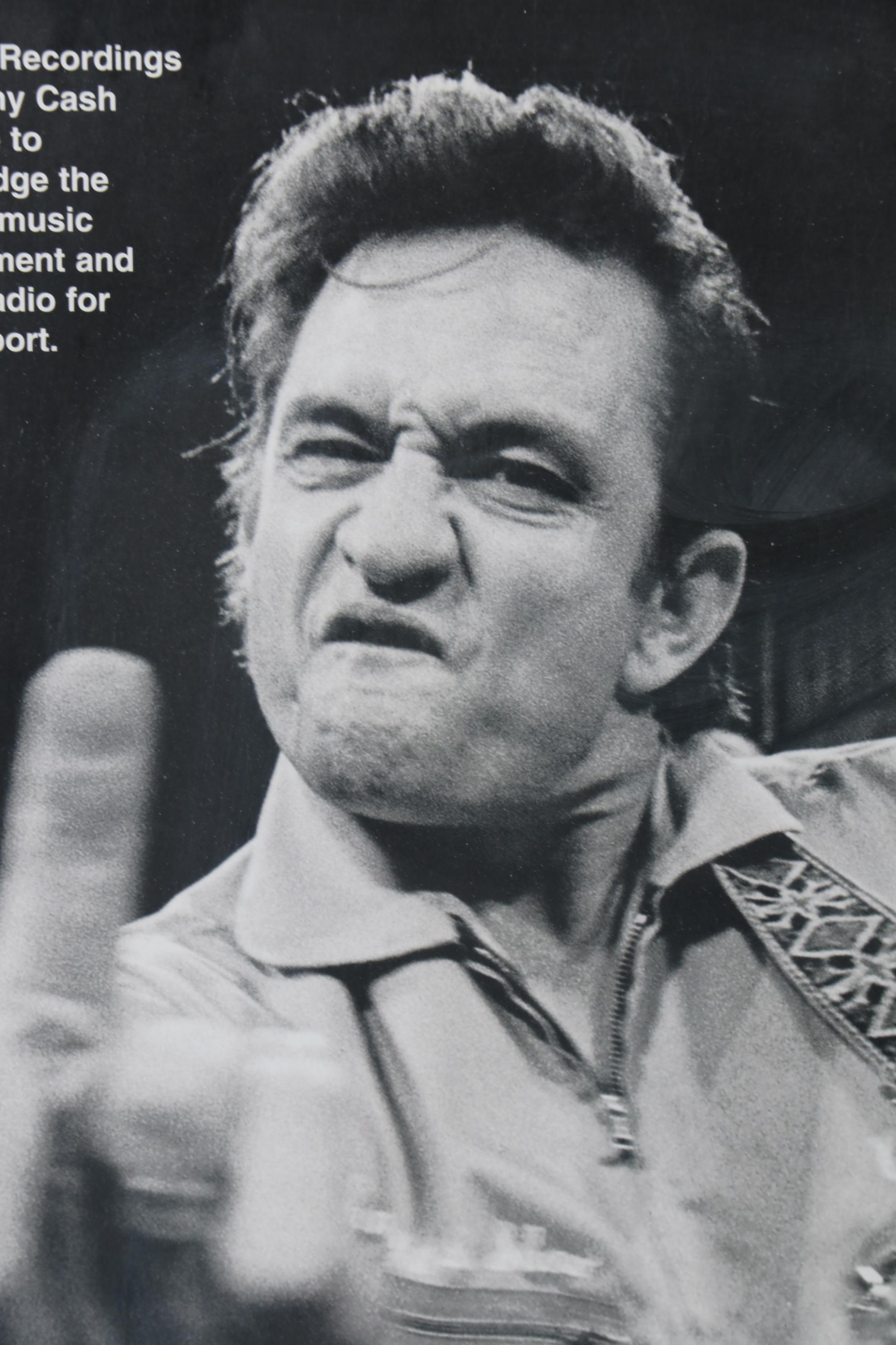 Offset Lithograph Poster of Johnny Cash after Jim Marshall Photograph