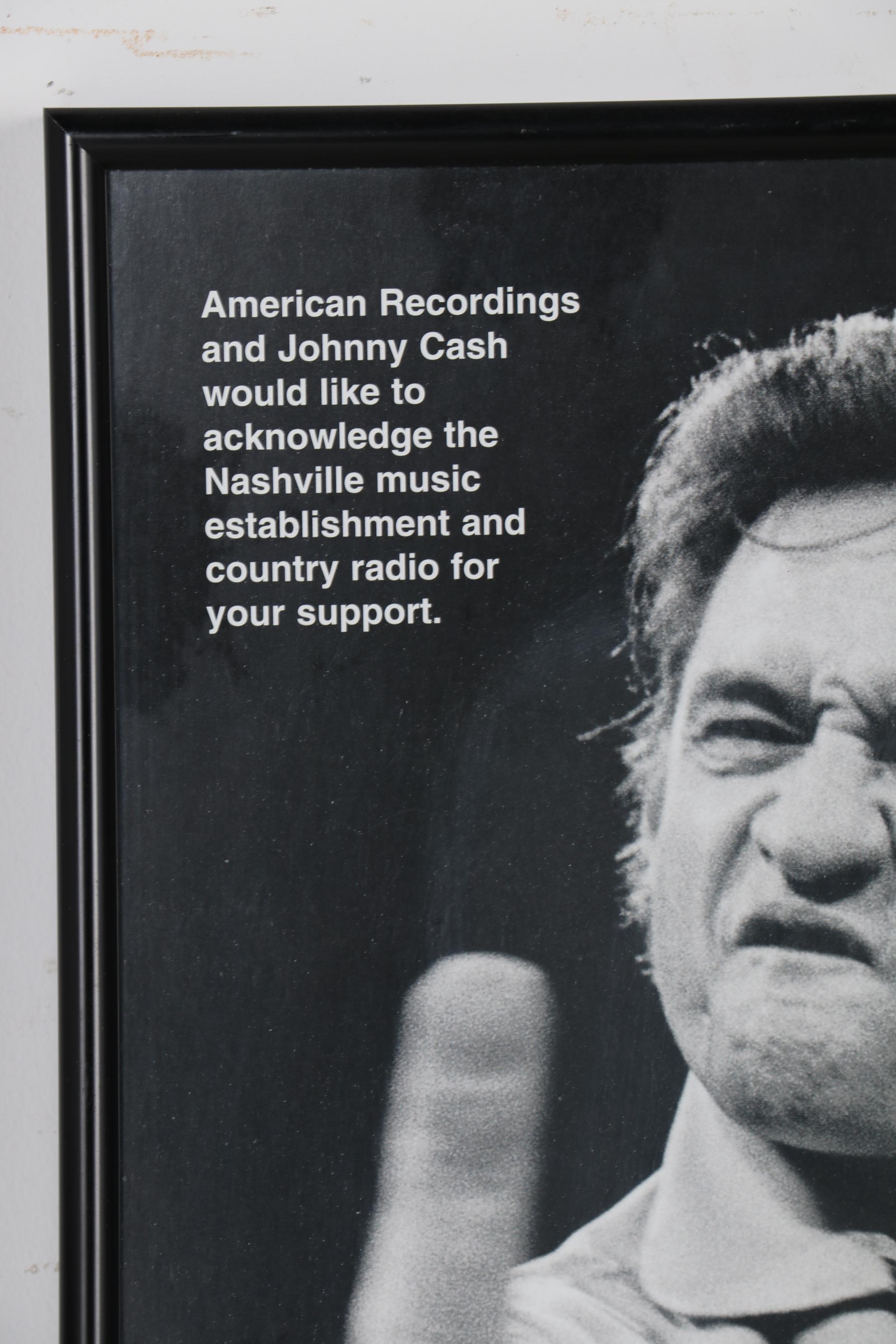 Offset Lithograph Poster of Johnny Cash after Jim Marshall Photograph