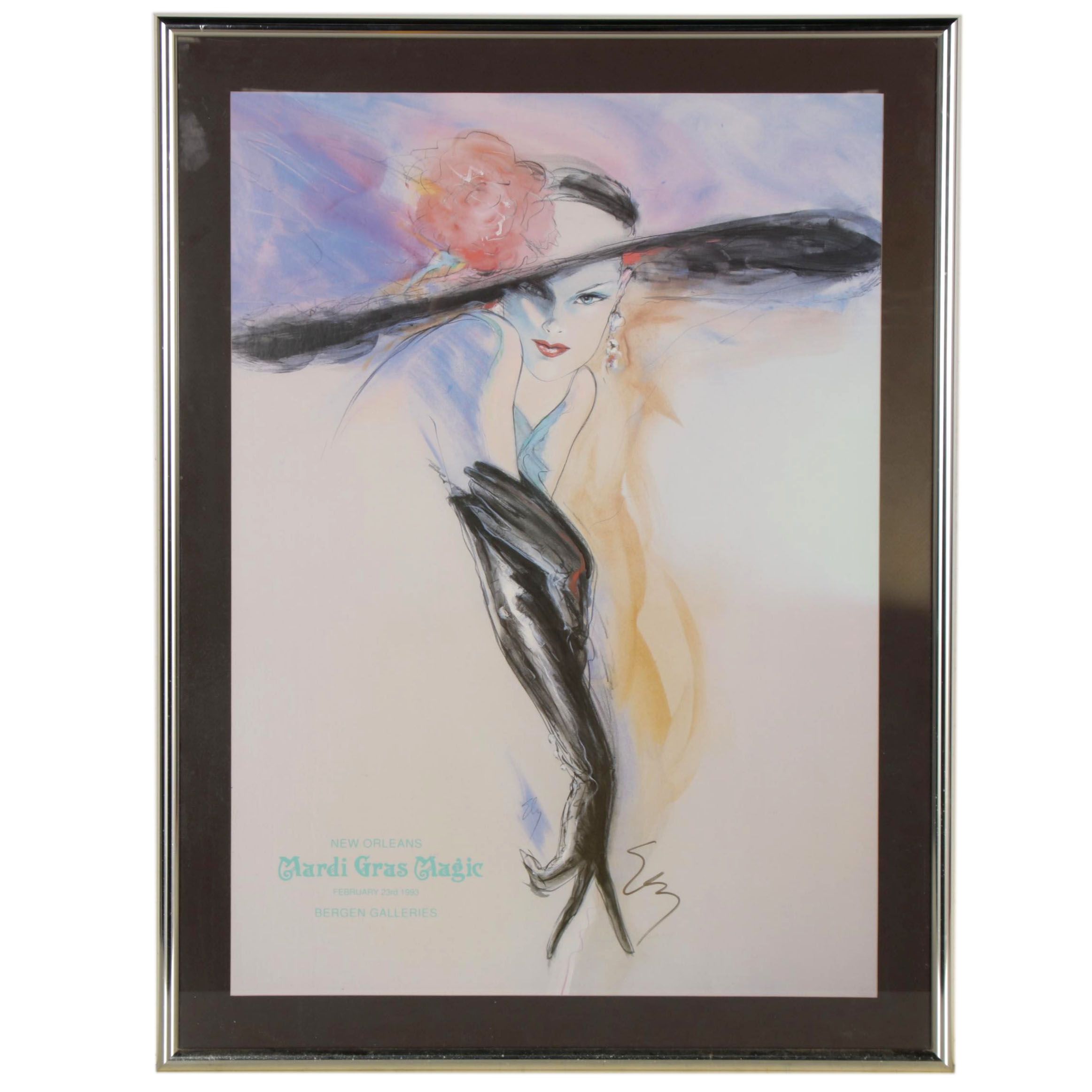 Richard Ely Offset Lithograph "New Orleans Mardi Gras Magic," 1993