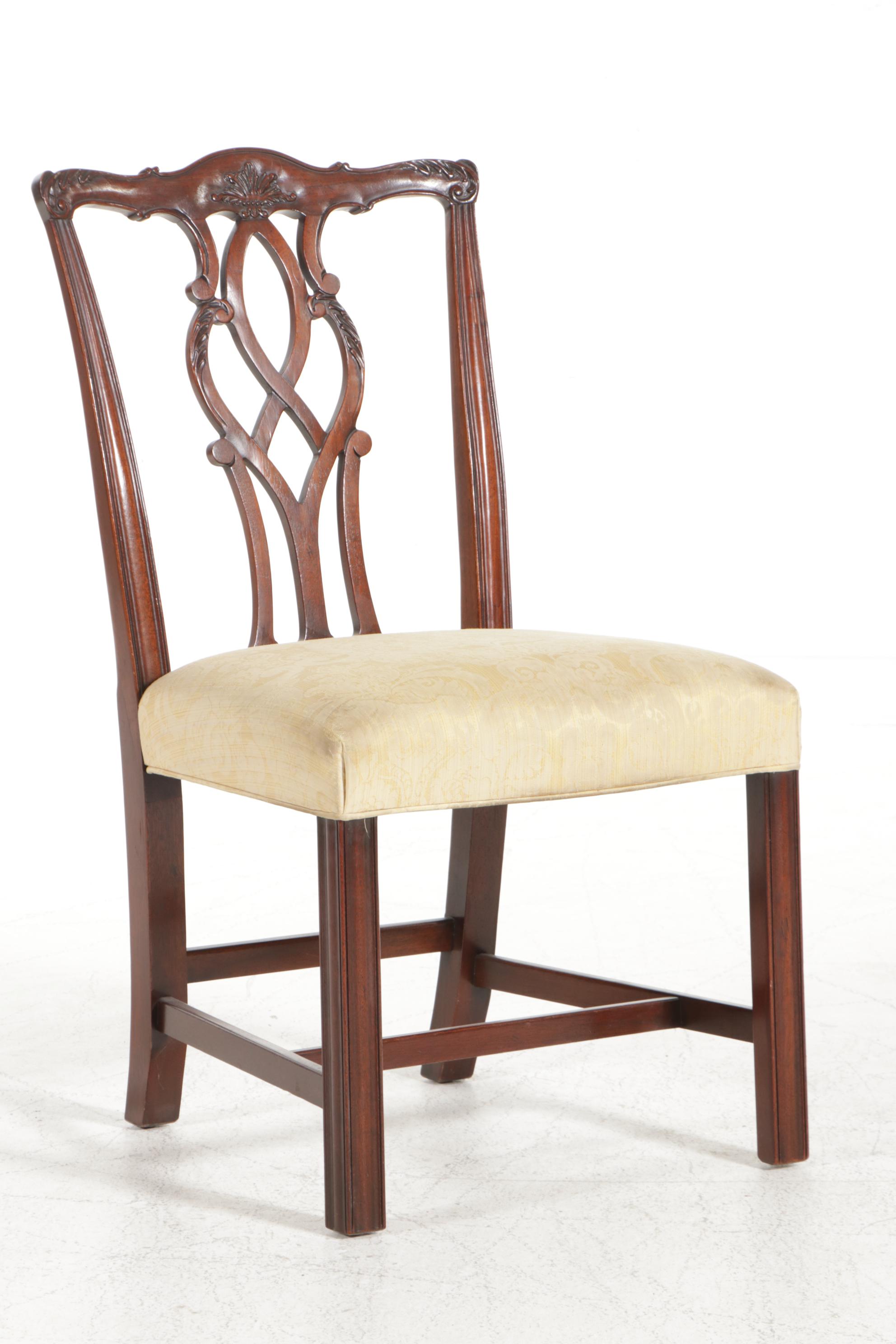 Kindel Mahogany Chippendale Style Dining Chairs, Late 20th Century