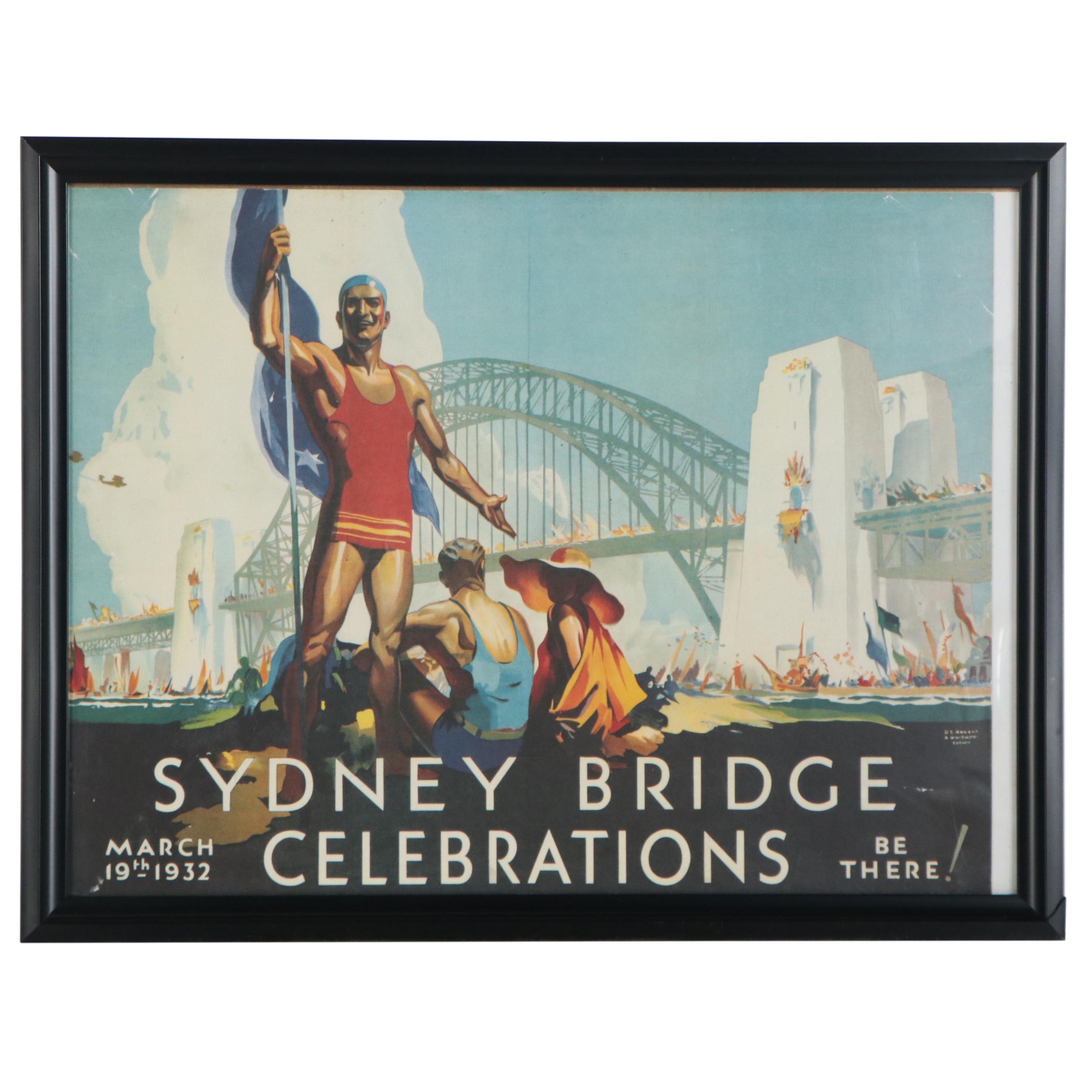 Offset Lithograph after Bob Whitmore and Douglas Annand "Sydney Harbor Bridge"