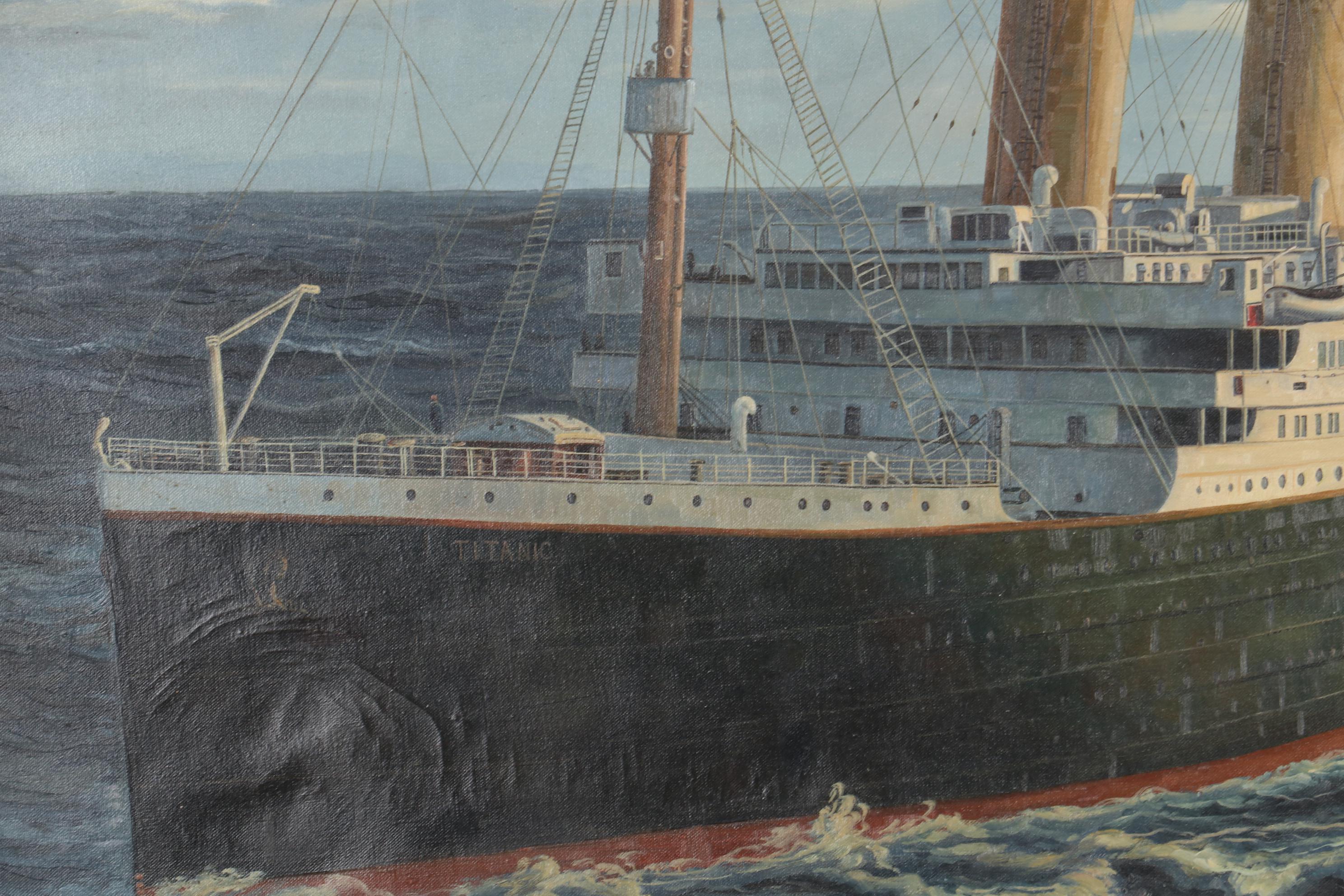 Oil Painting "Titanic," Late 20th Century