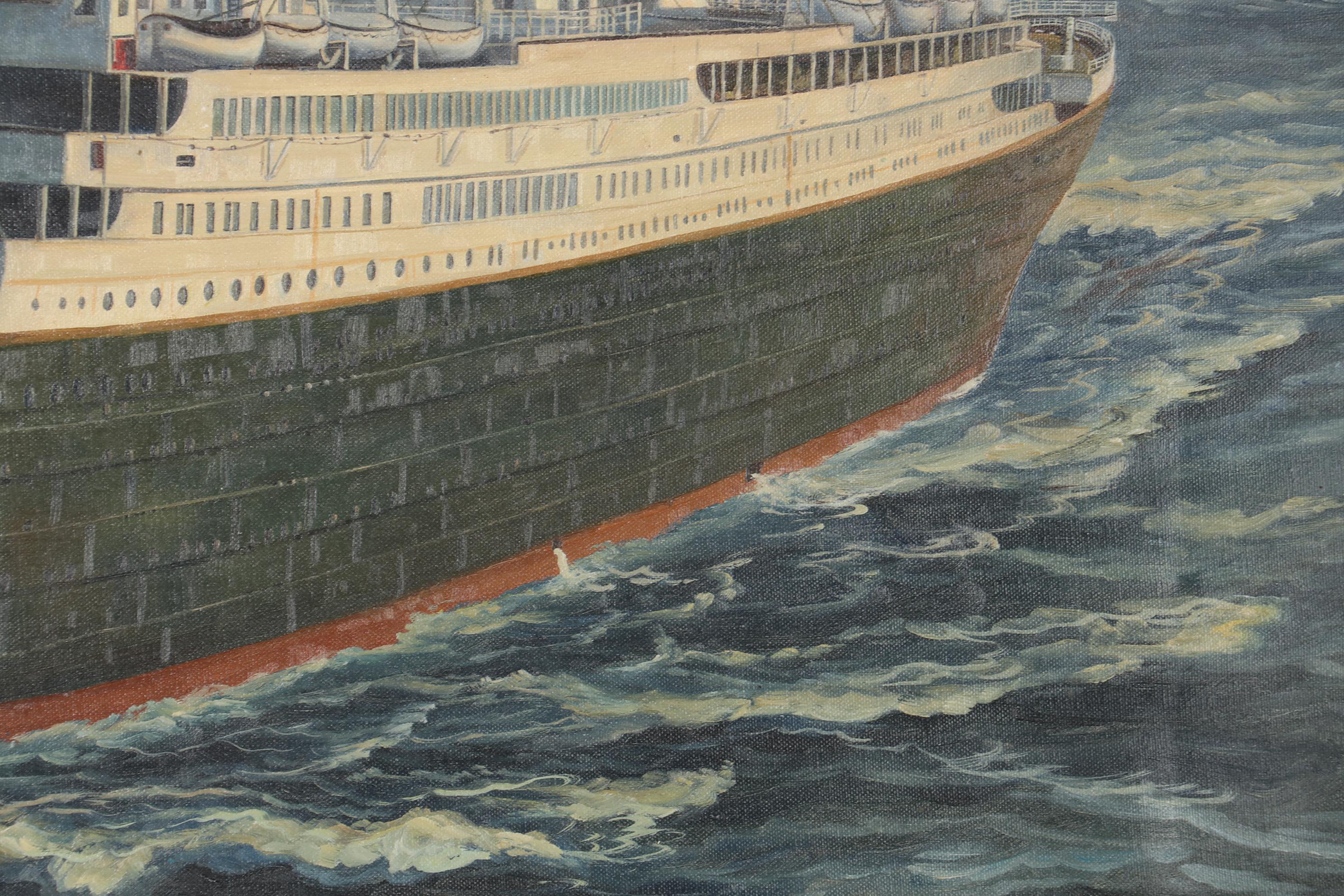 Oil Painting "Titanic," Late 20th Century