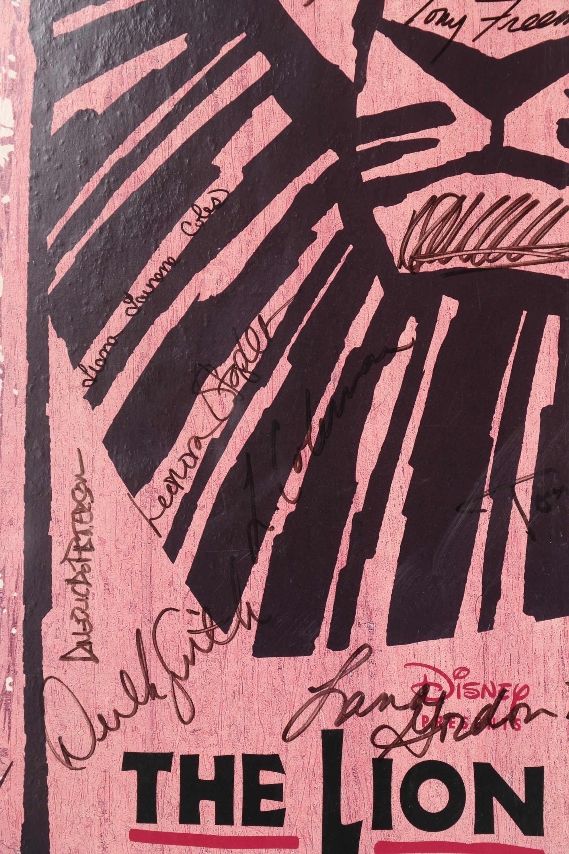 Autographed Promotional Poster for Broadway Production of "The Lion King"