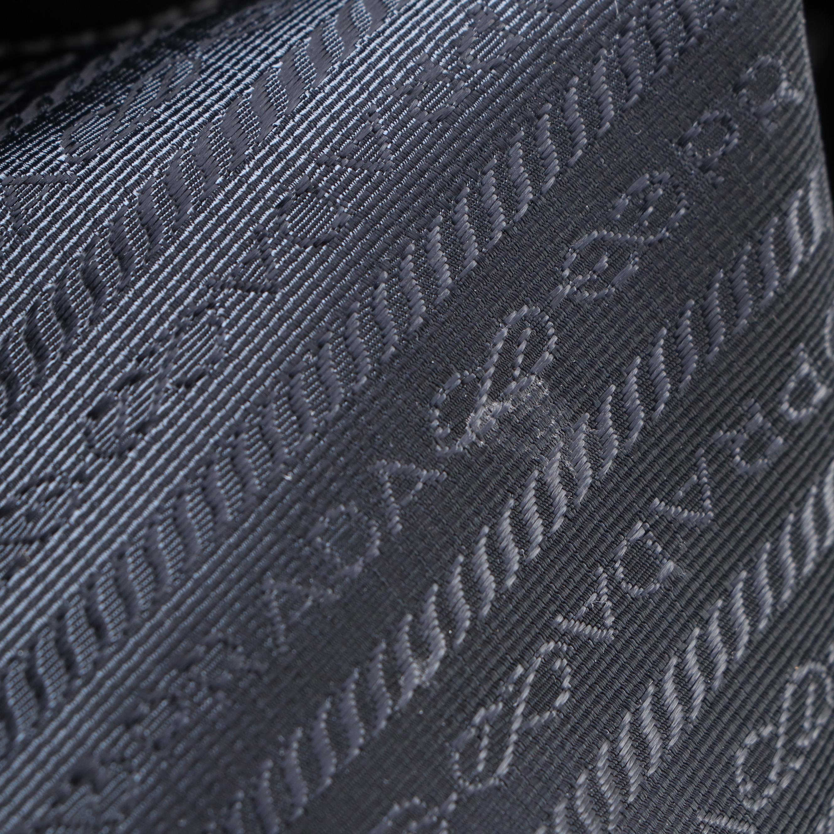 Prada Medium Convertible Open Tote City in Black Calfskin Leather