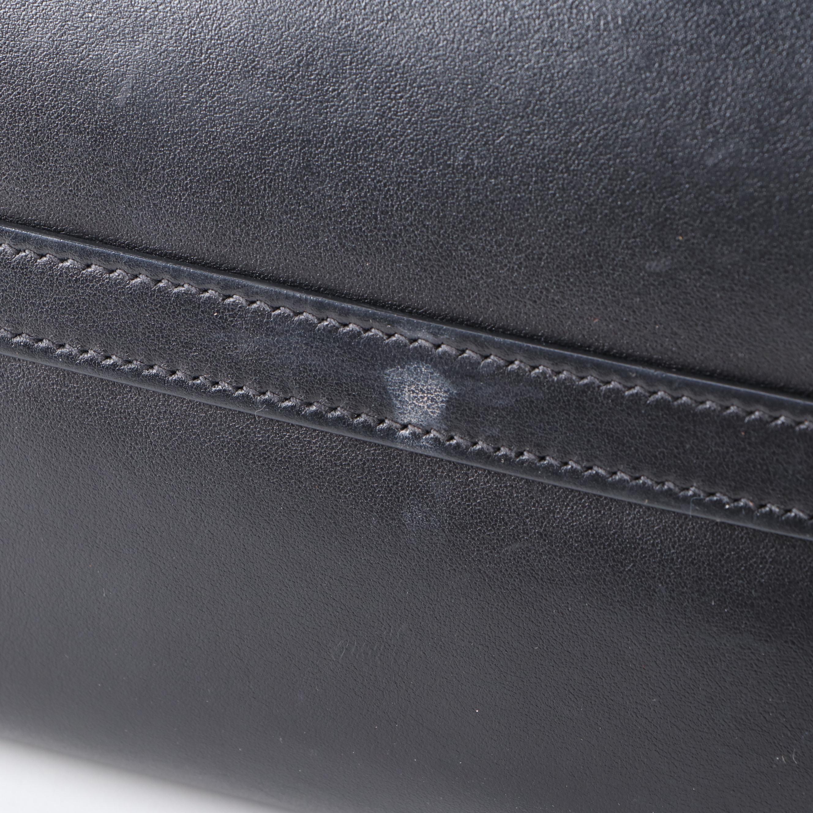 Prada Medium Convertible Open Tote City in Black Calfskin Leather