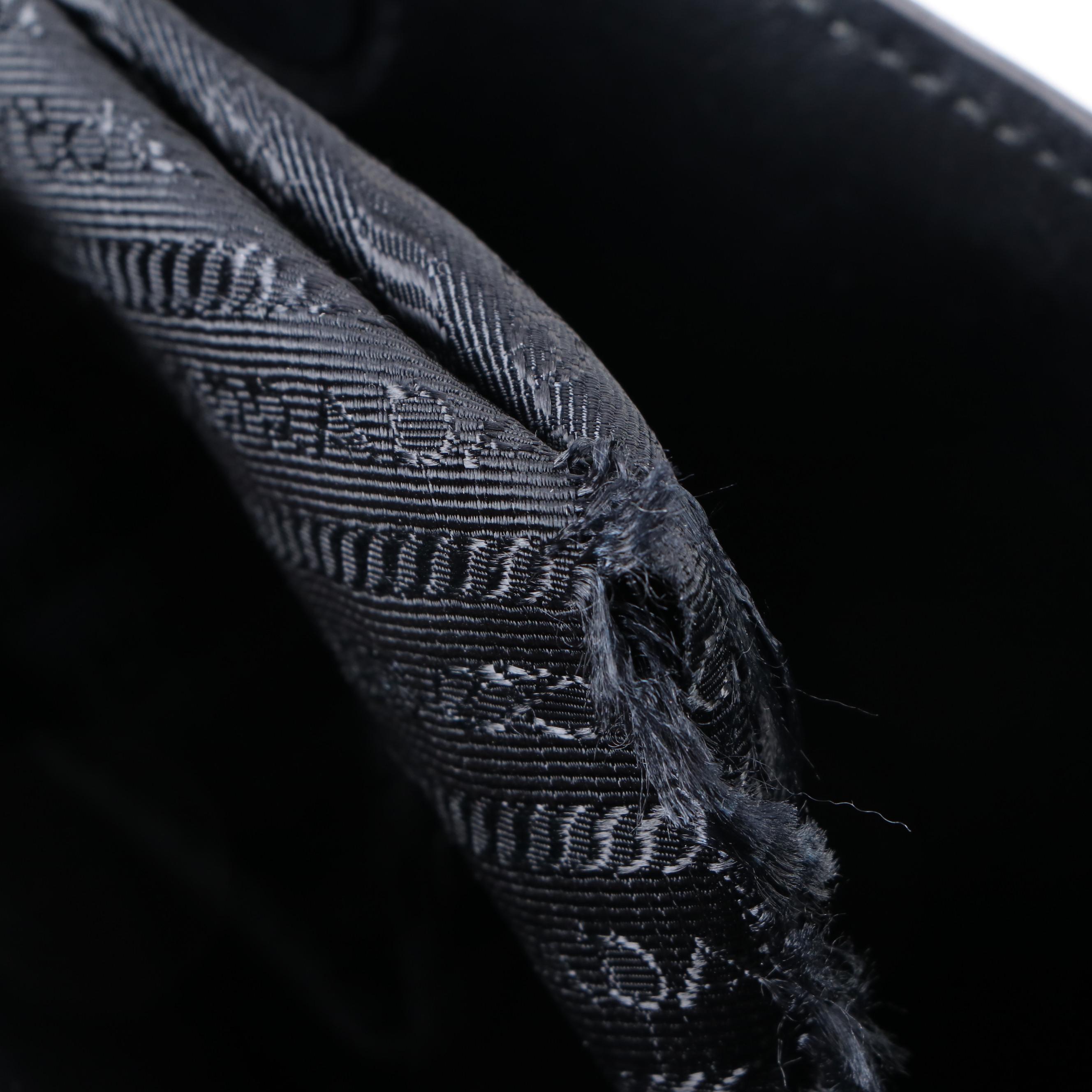 Prada Medium Convertible Open Tote City in Black Calfskin Leather