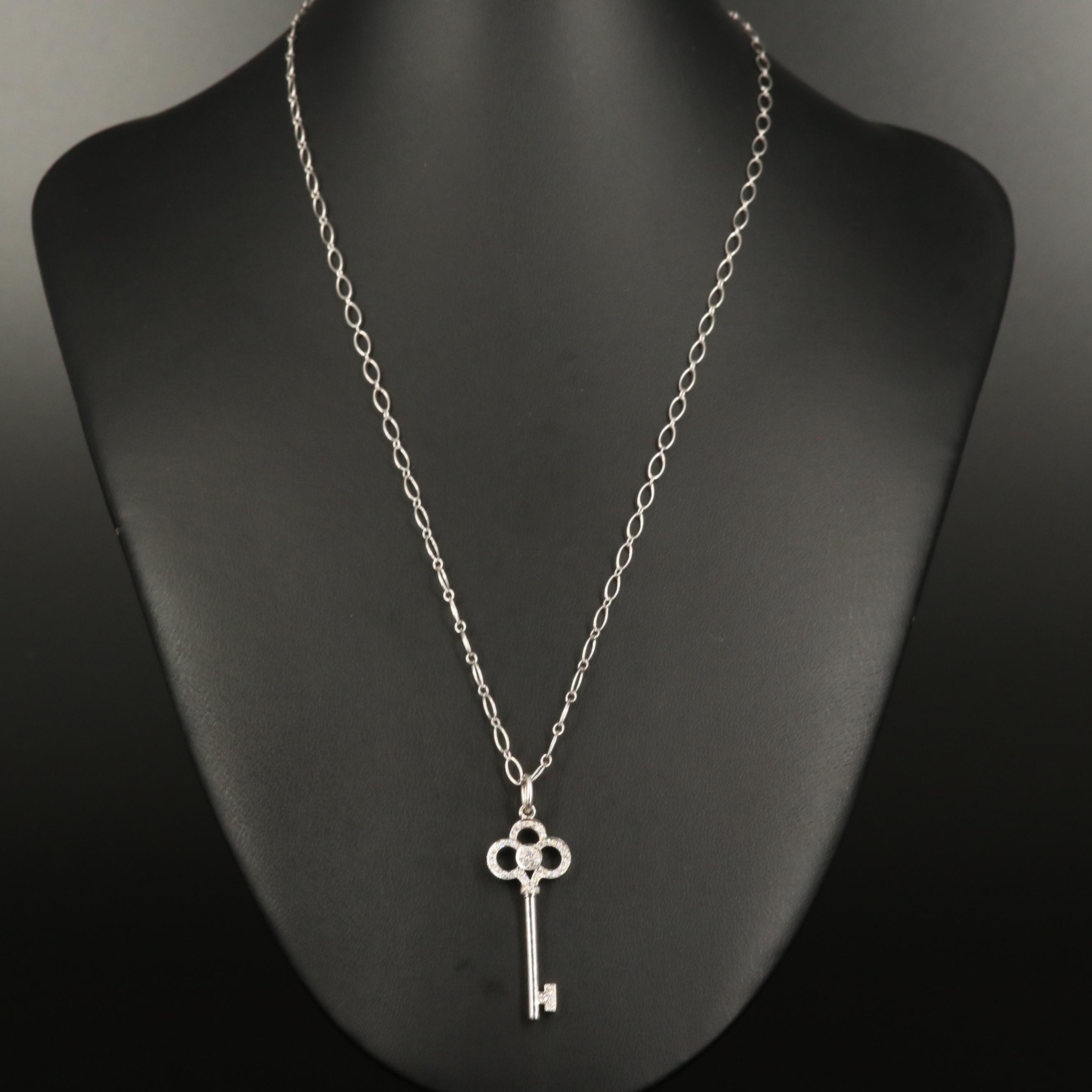 Tiffany & Co. "Crown Key" 18K Diamond Necklace