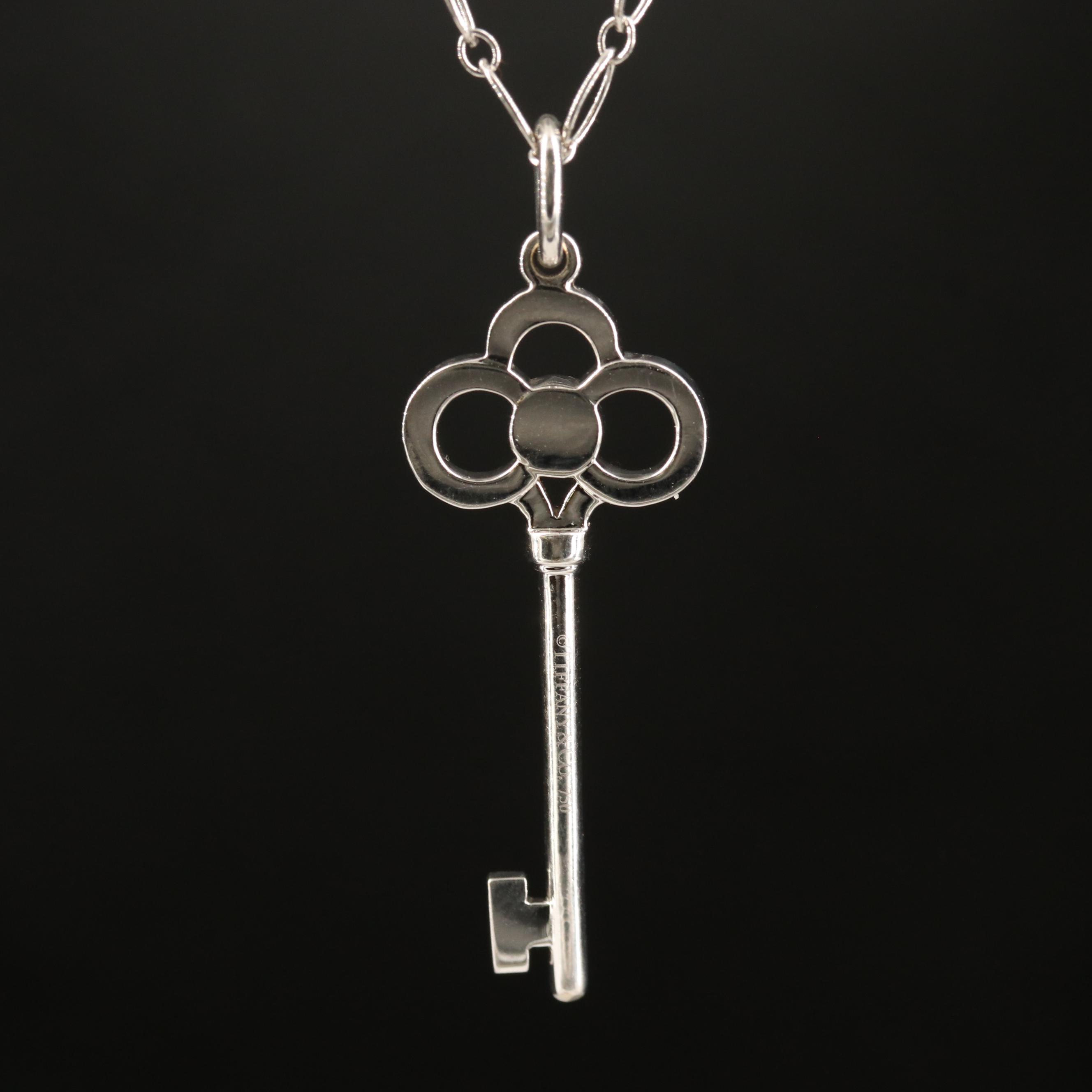 Tiffany & Co. "Crown Key" 18K Diamond Necklace