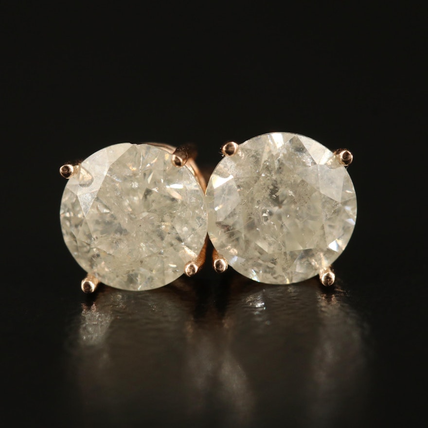 14K 2.60 CTW Diamond Stud Earrings