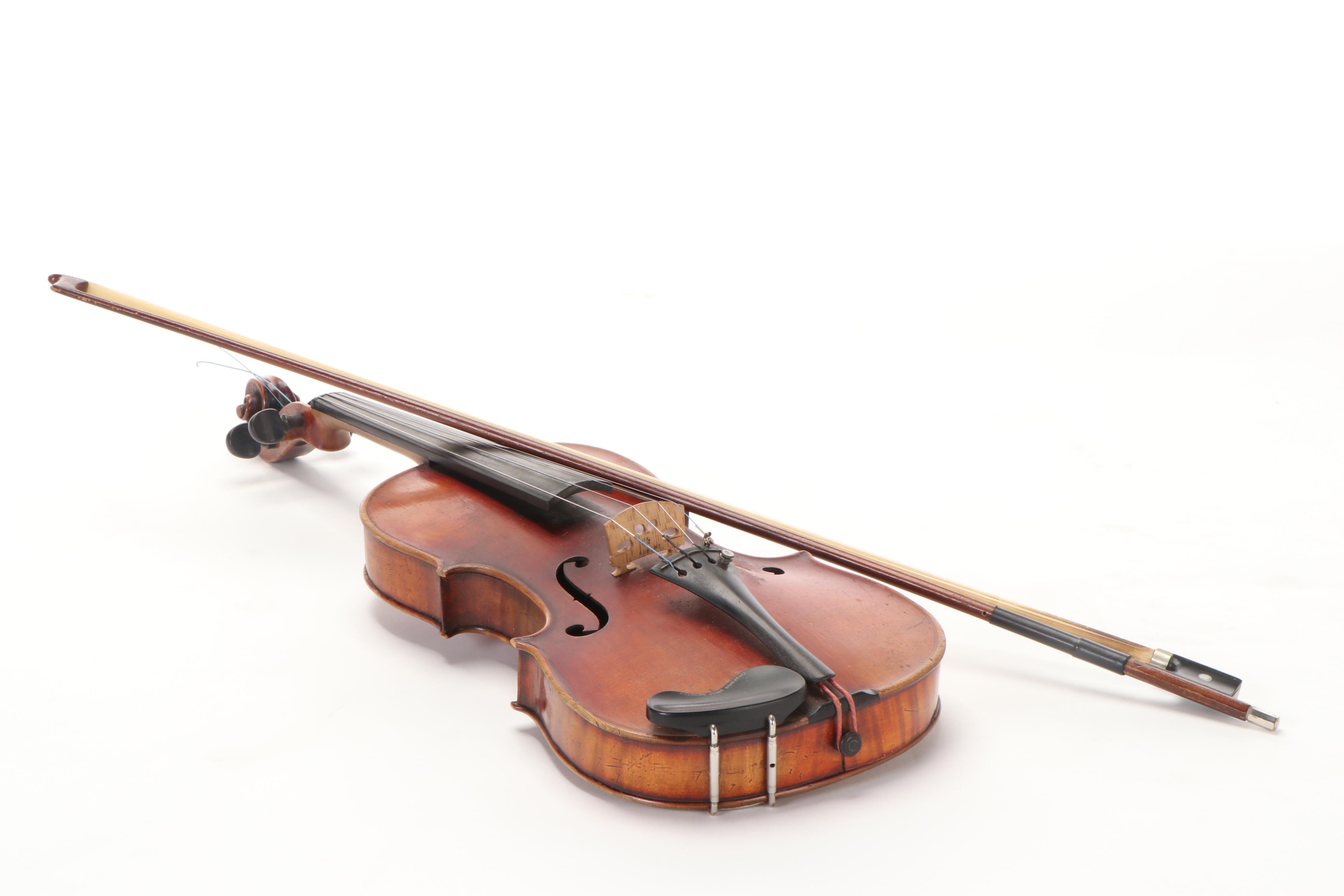 Antonius Stradivarius "Faciebat Cremona" Reproduction 4/4 Violin with Bow
