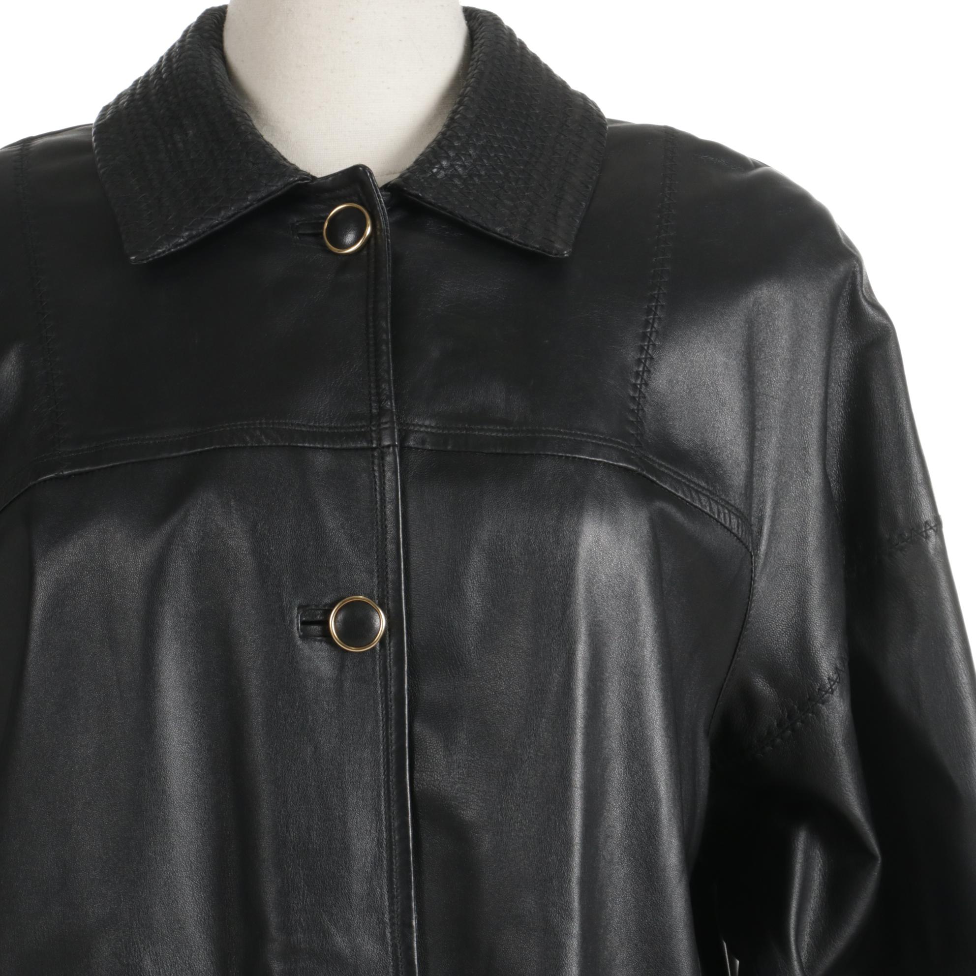 Parri's Italian Leather Jacket with Zig Zag Trim