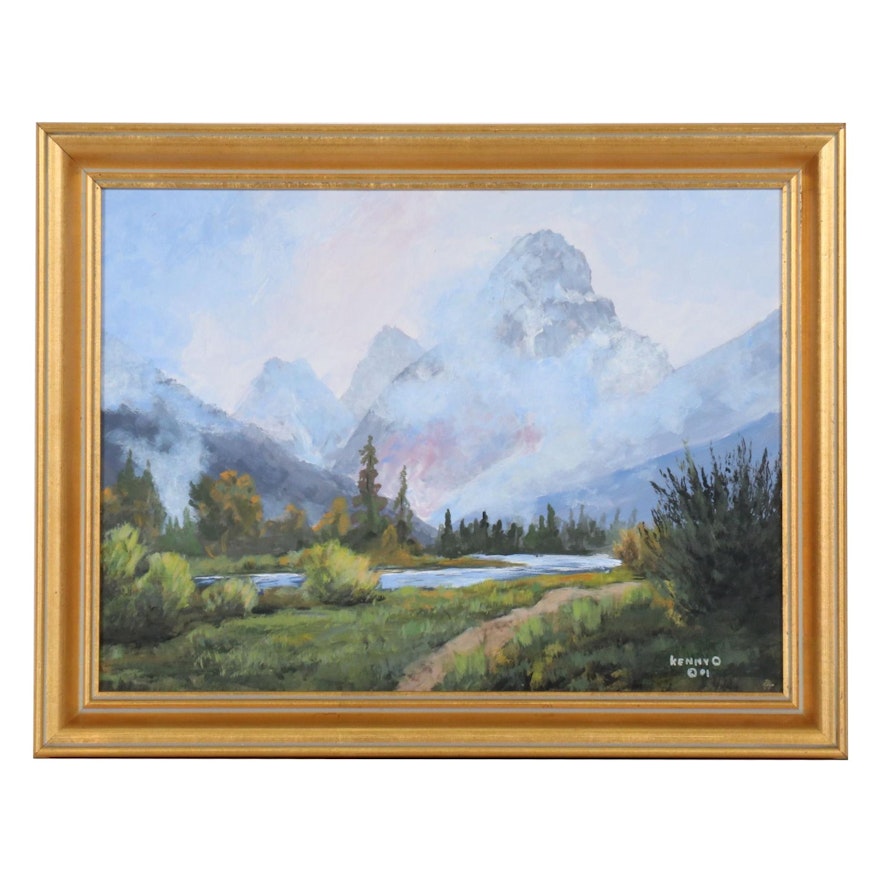 Kenny Olson Acrylic Painting "Morning Mist," 2001